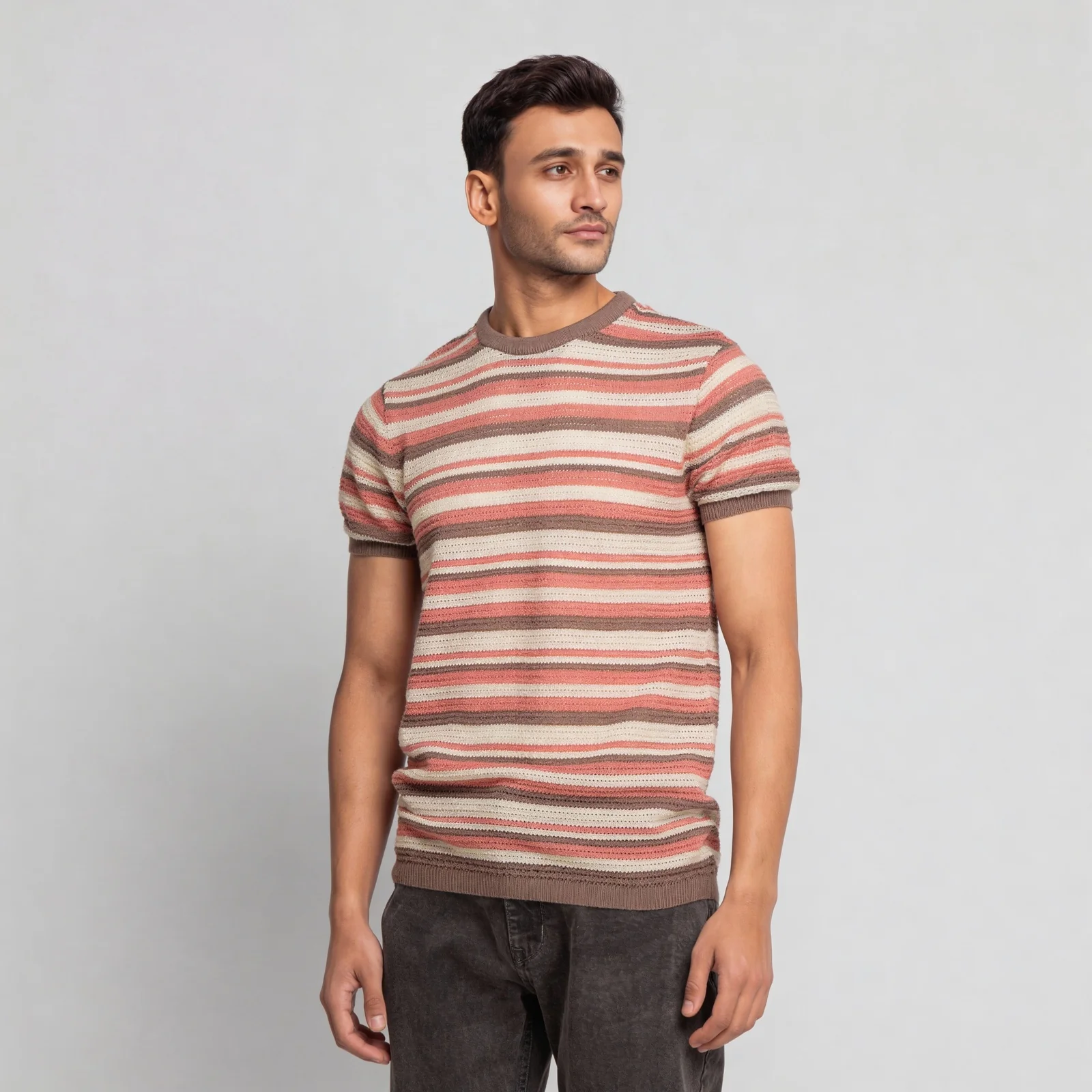 Striped Hand Knit Jersey Flat Knits T-Shirt - Image 5