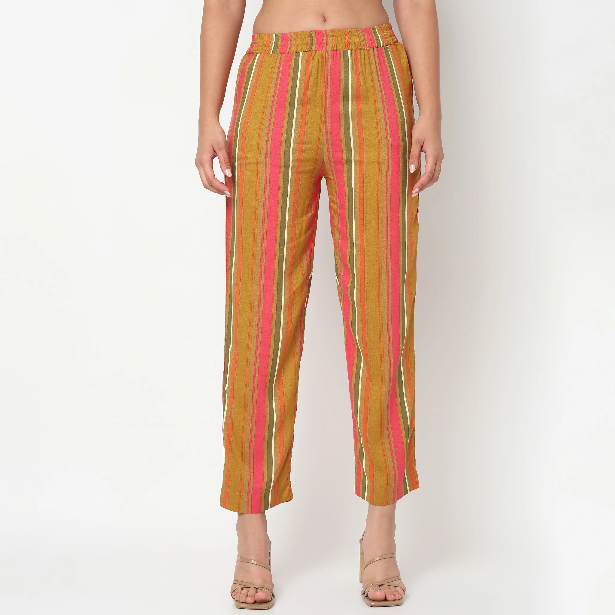 Striped Mid Rise Pants - Image 2