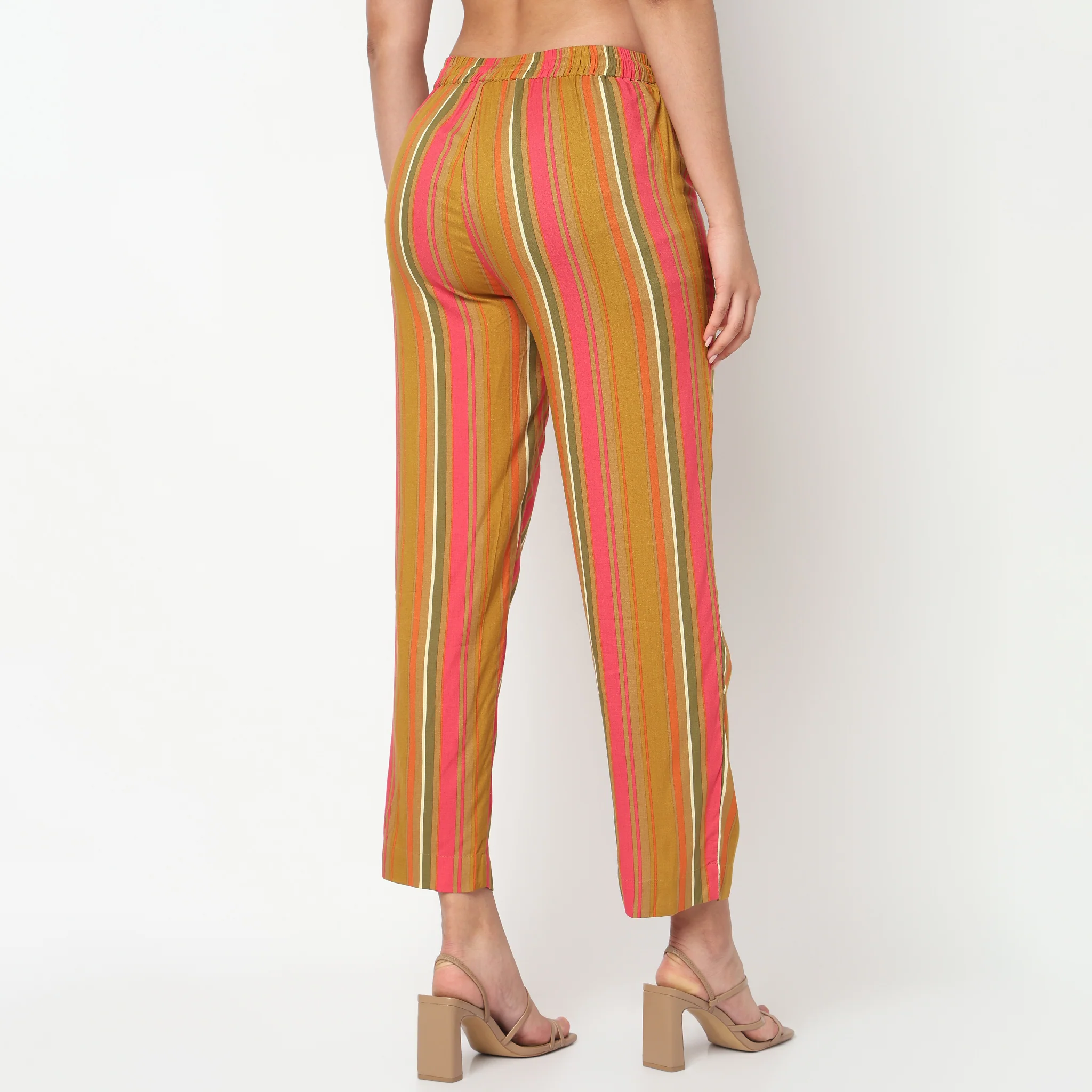 Striped Mid Rise Pants - Image 3