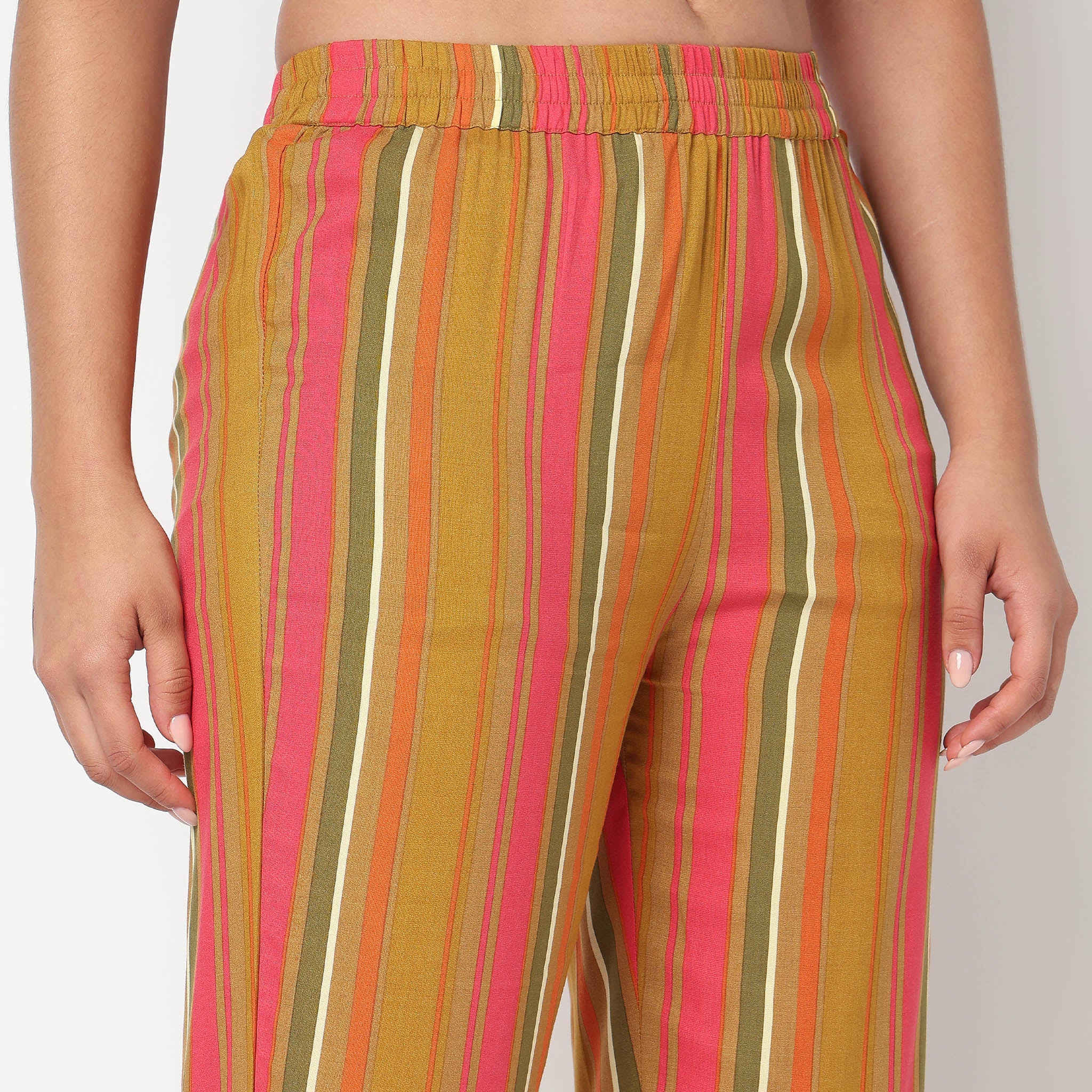 Striped Mid Rise Pants - Image 4