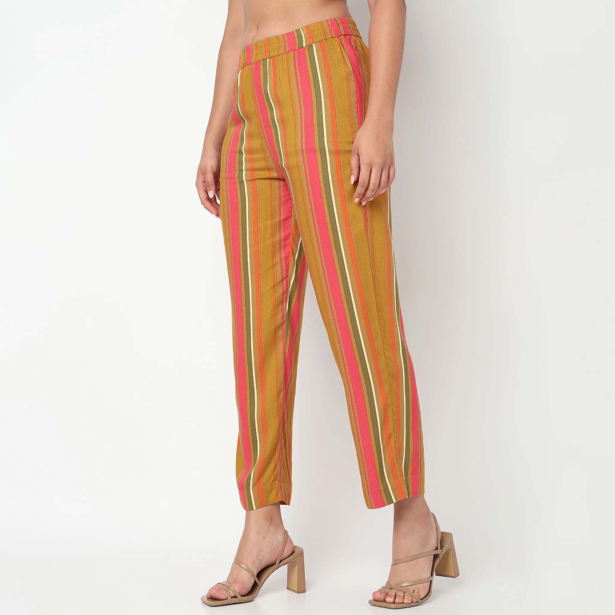 Striped Mid Rise Pants - Image 5