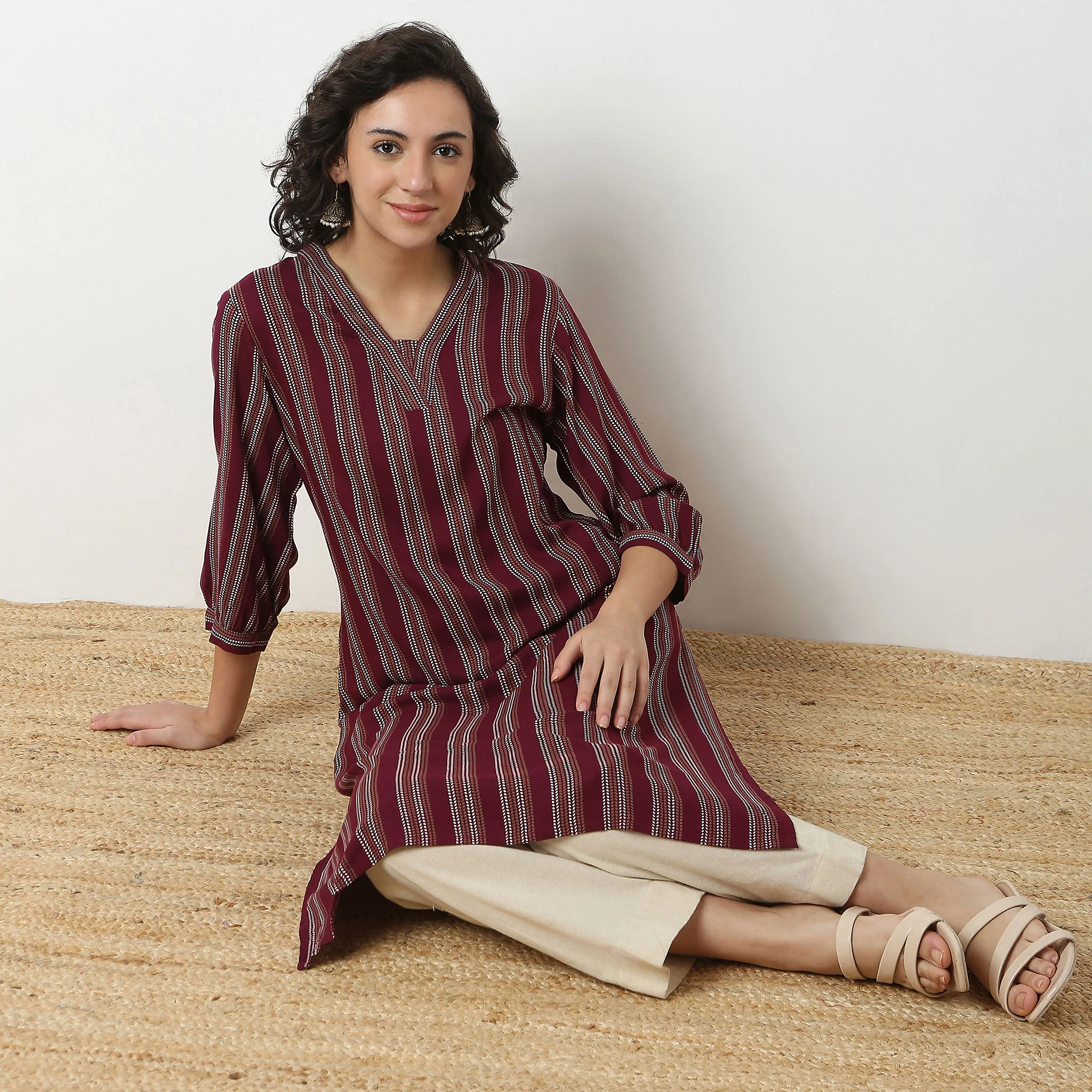 V-Neck With Gusset Long Kurta