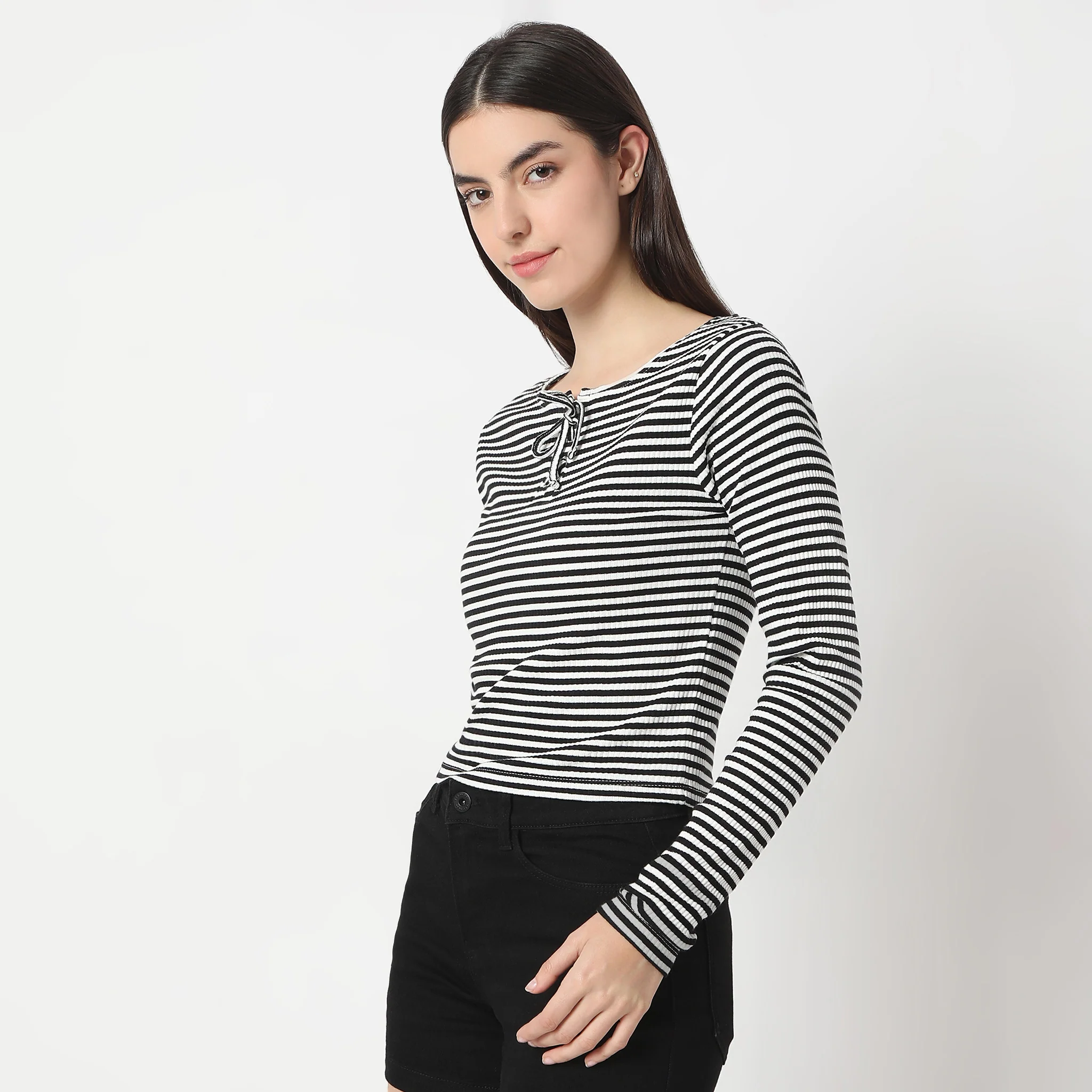 Striped Round Neck Full Sleeve T-Shirt - Image 10