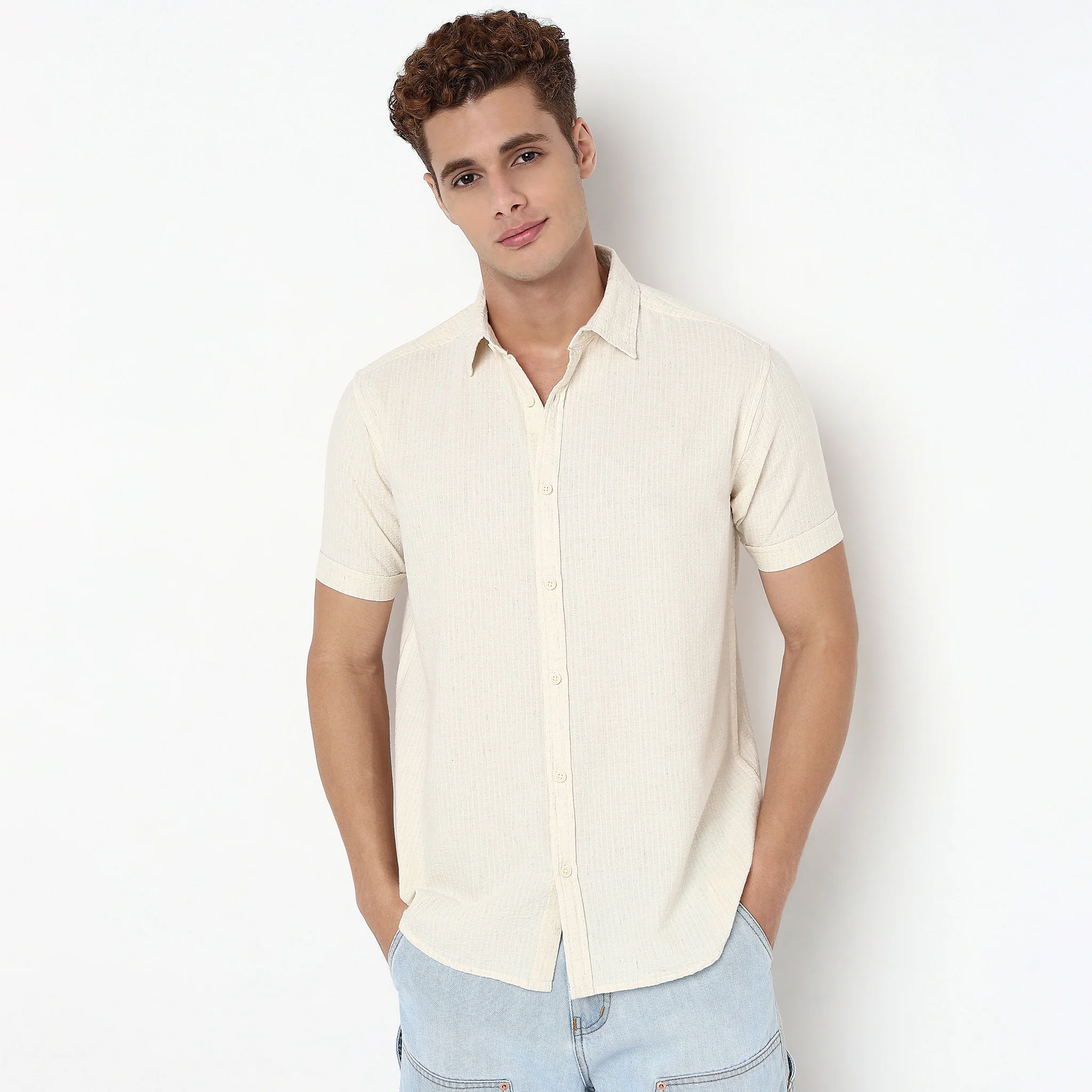 Striped Half Sleeve Shirt - Image 2