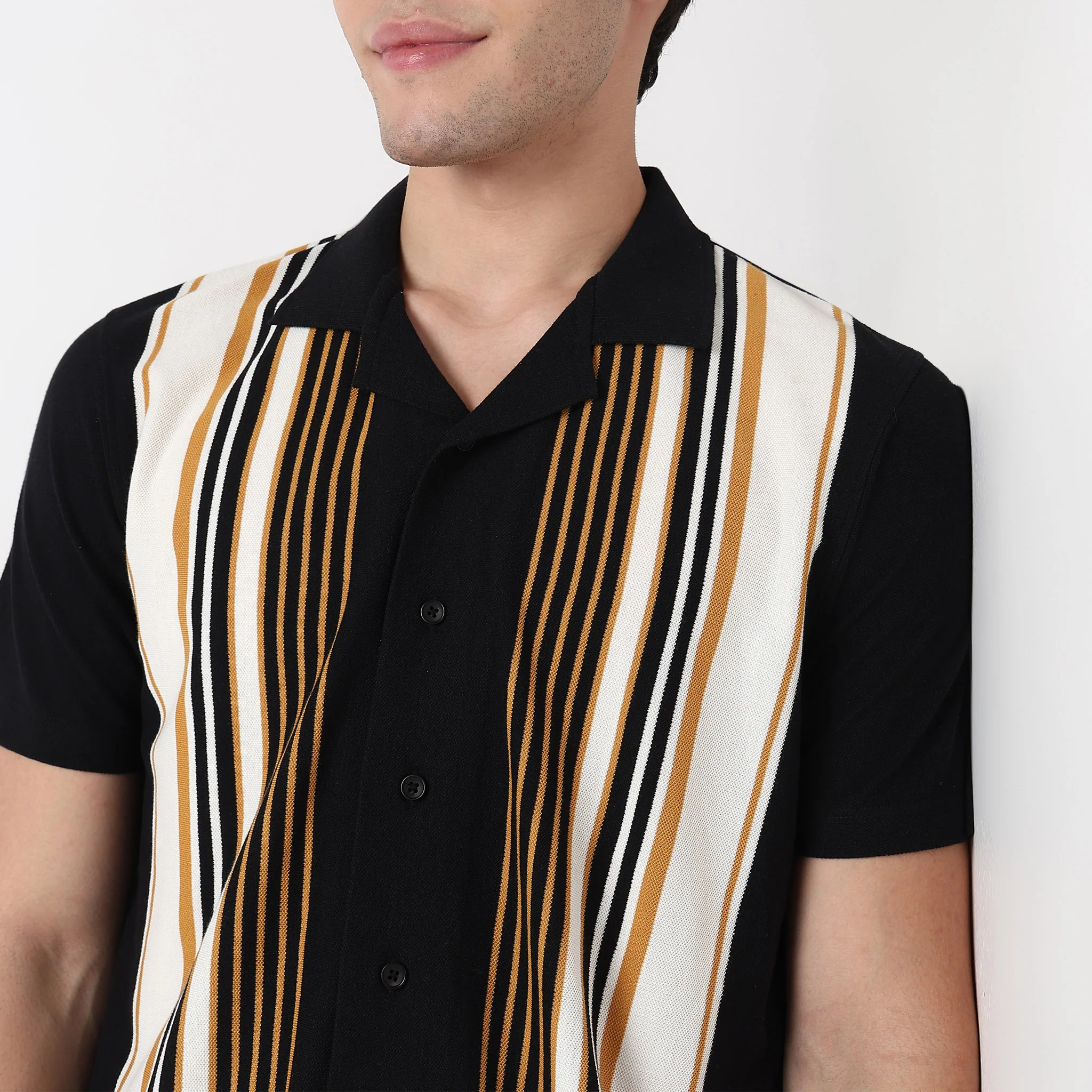 Striped University Cuban Shirt - Image 4