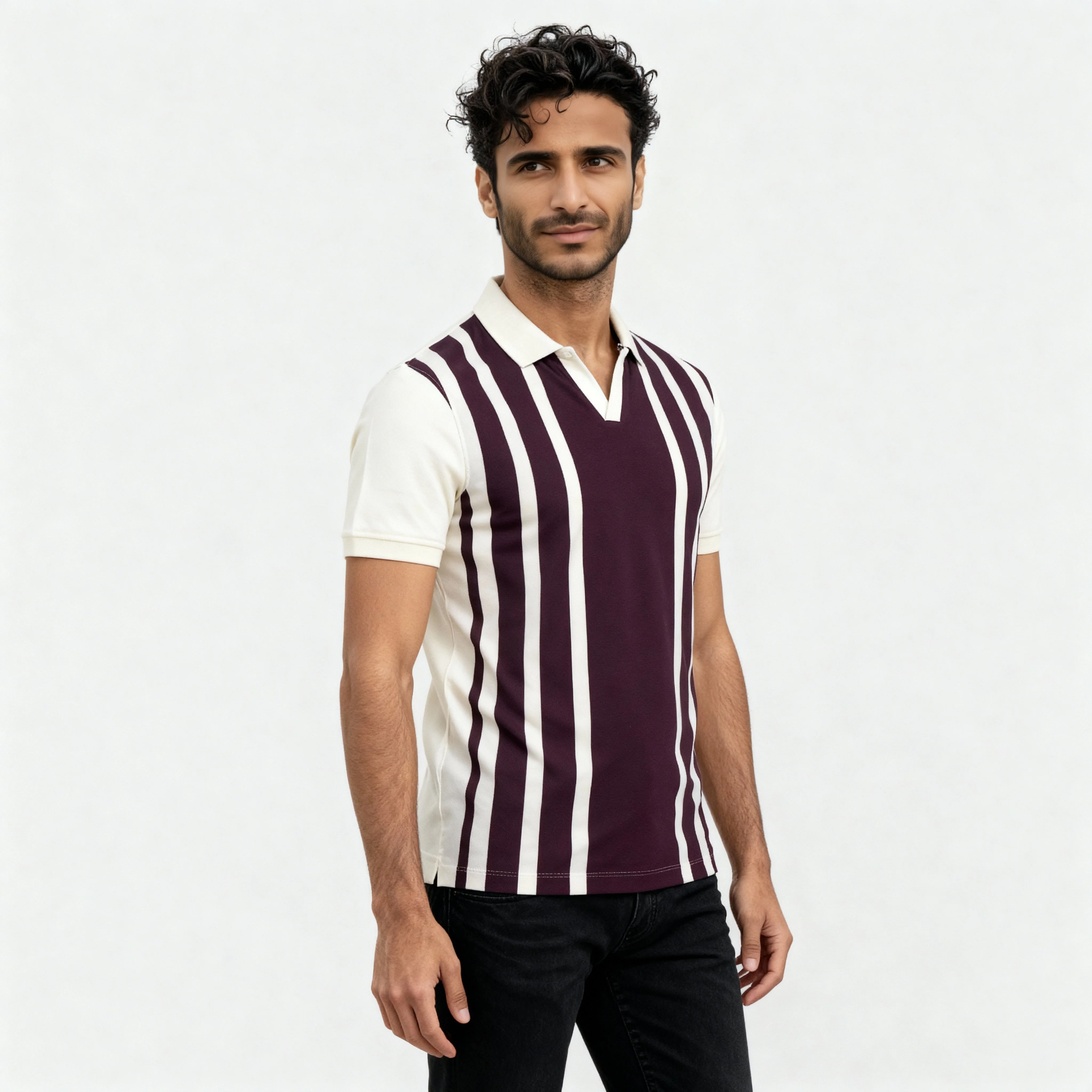 Striped University Polo T-Shirt - Image 2