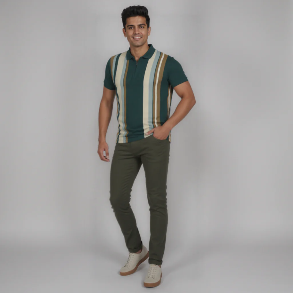 Striped University Polo T-Shirt