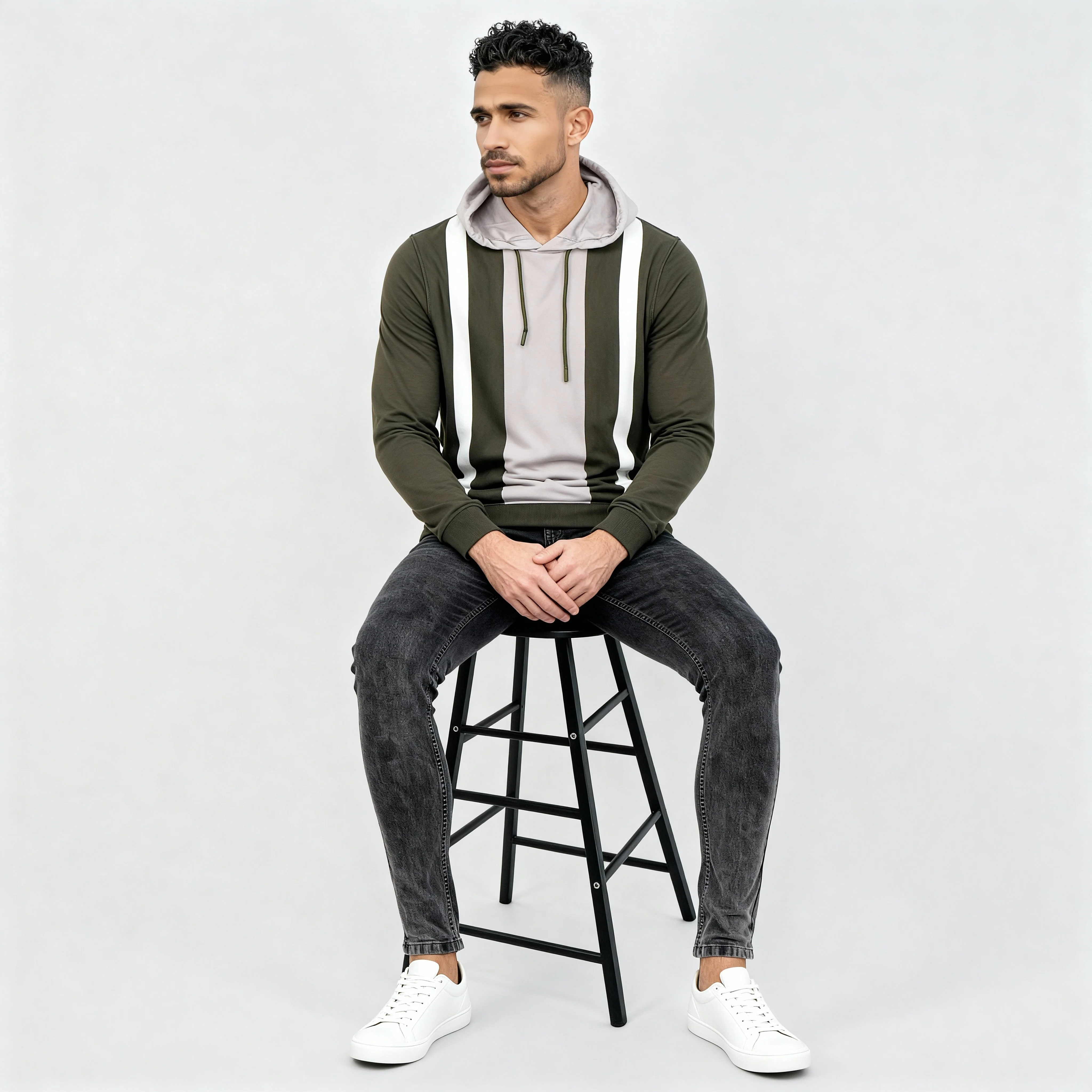 Striped University Sweat Tee