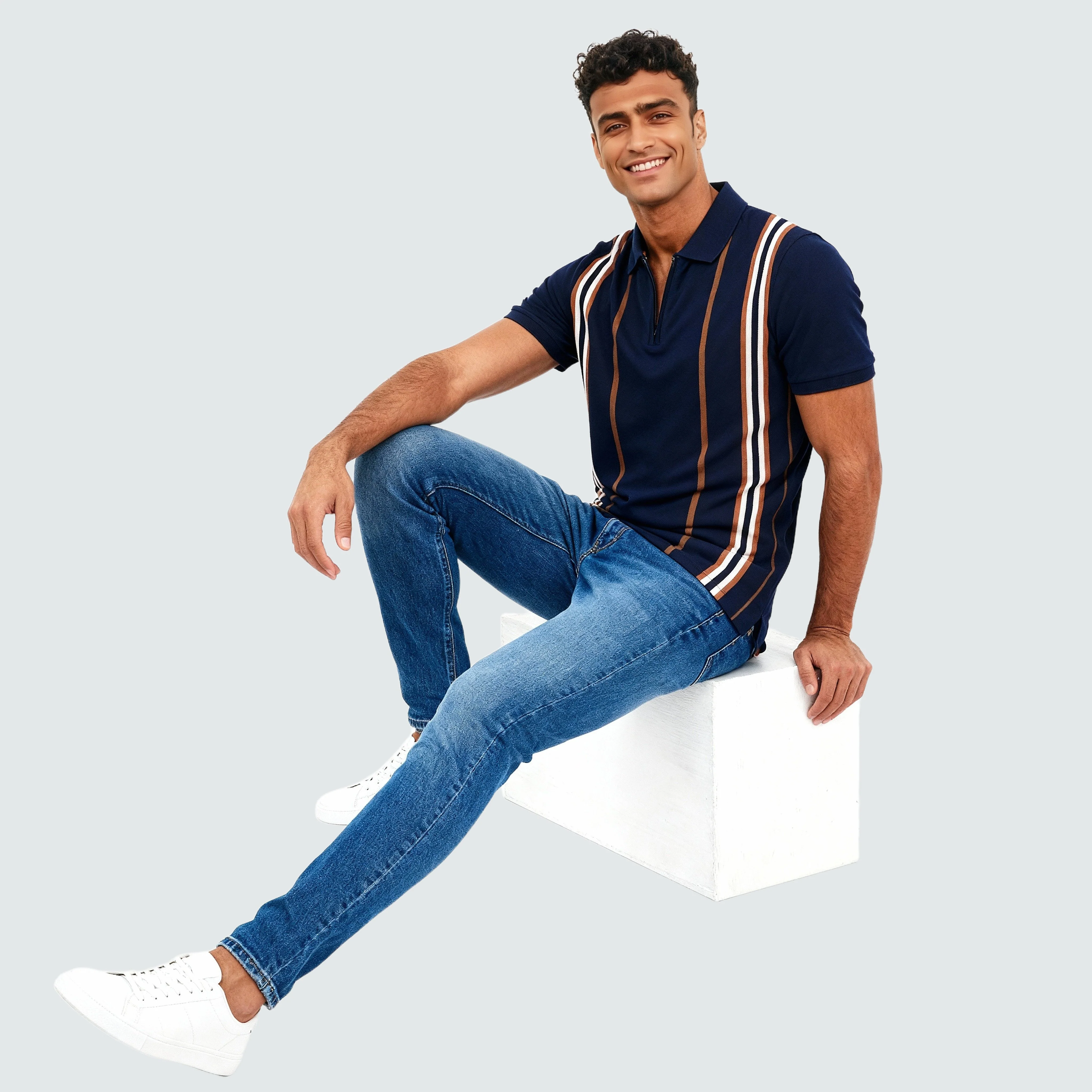 Striped Weekend Polo T-Shirt