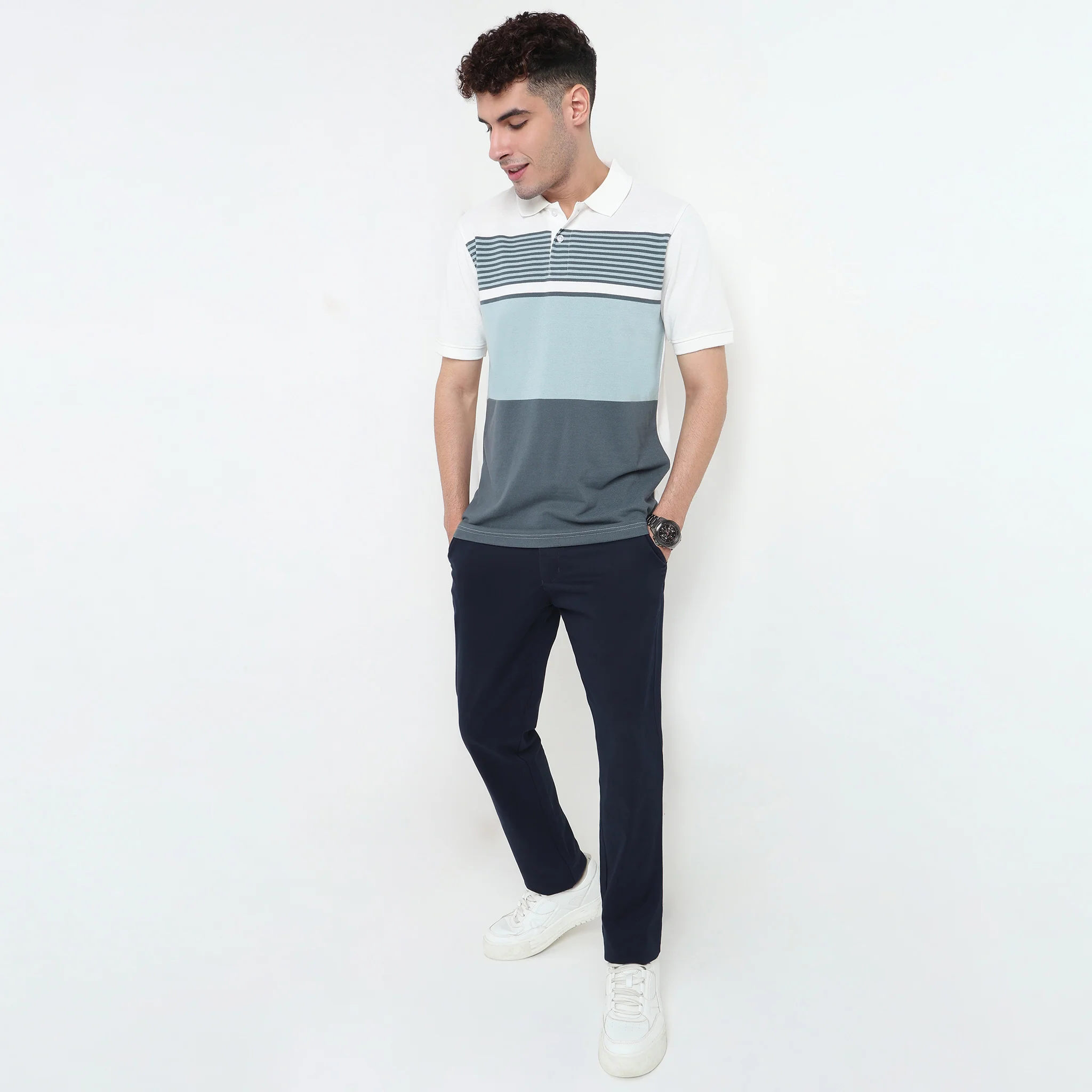 Striped Weekend Polo T-Shirt