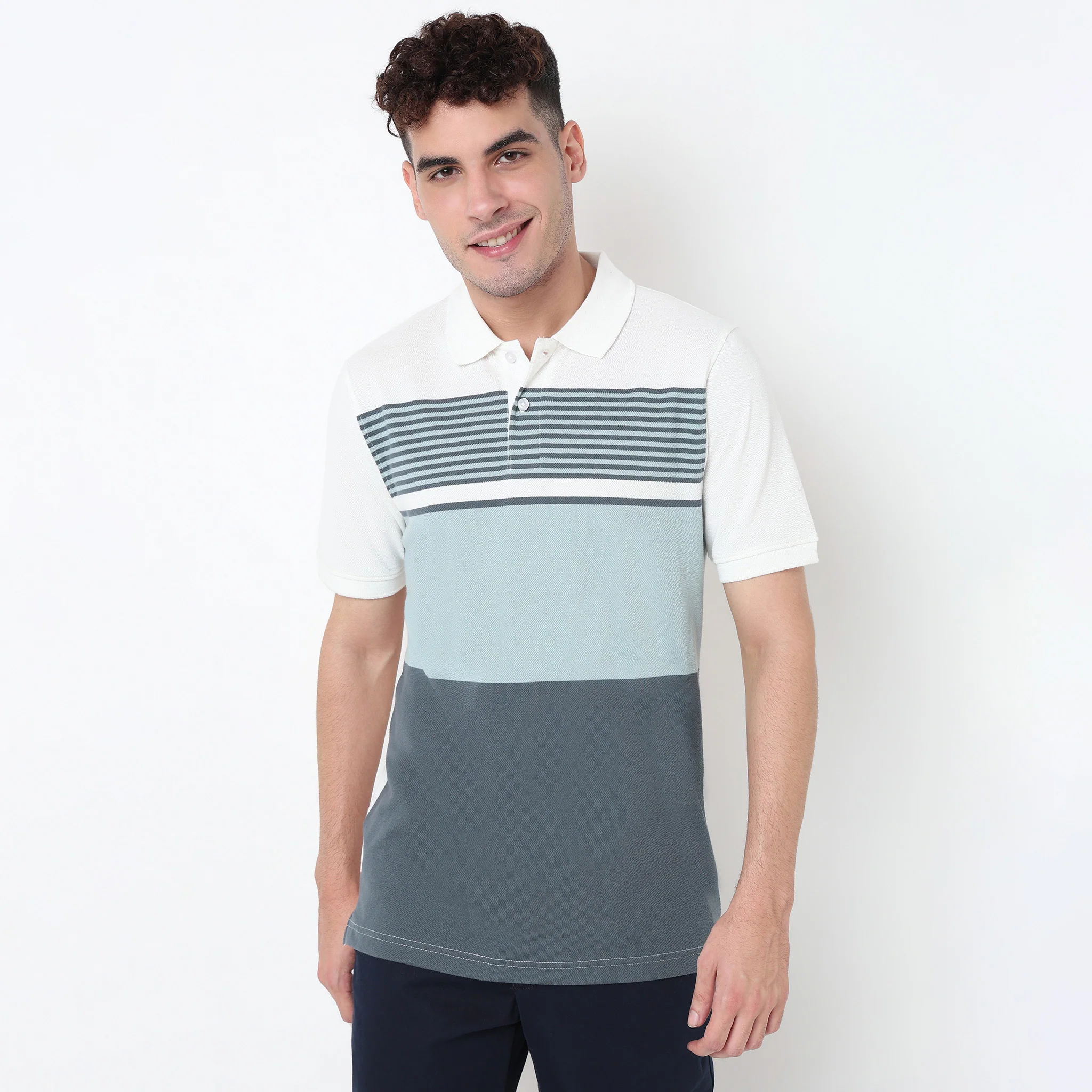 Striped Weekend Polo T-Shirt - Image 2