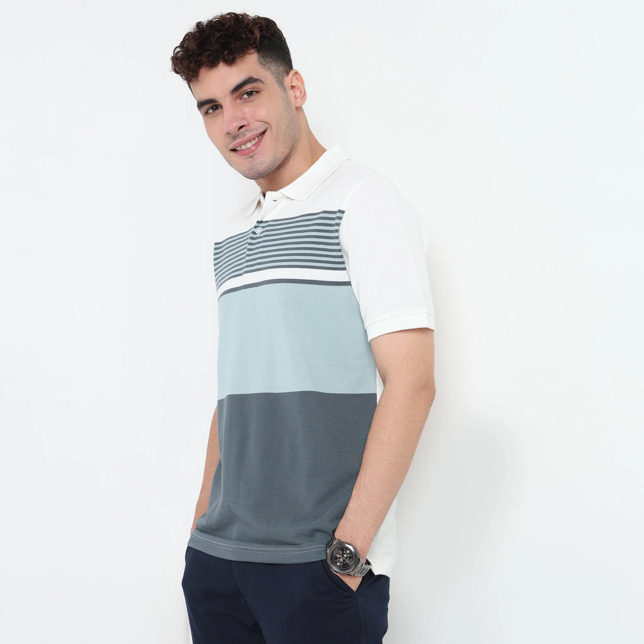 Striped Weekend Polo T-Shirt - Image 5