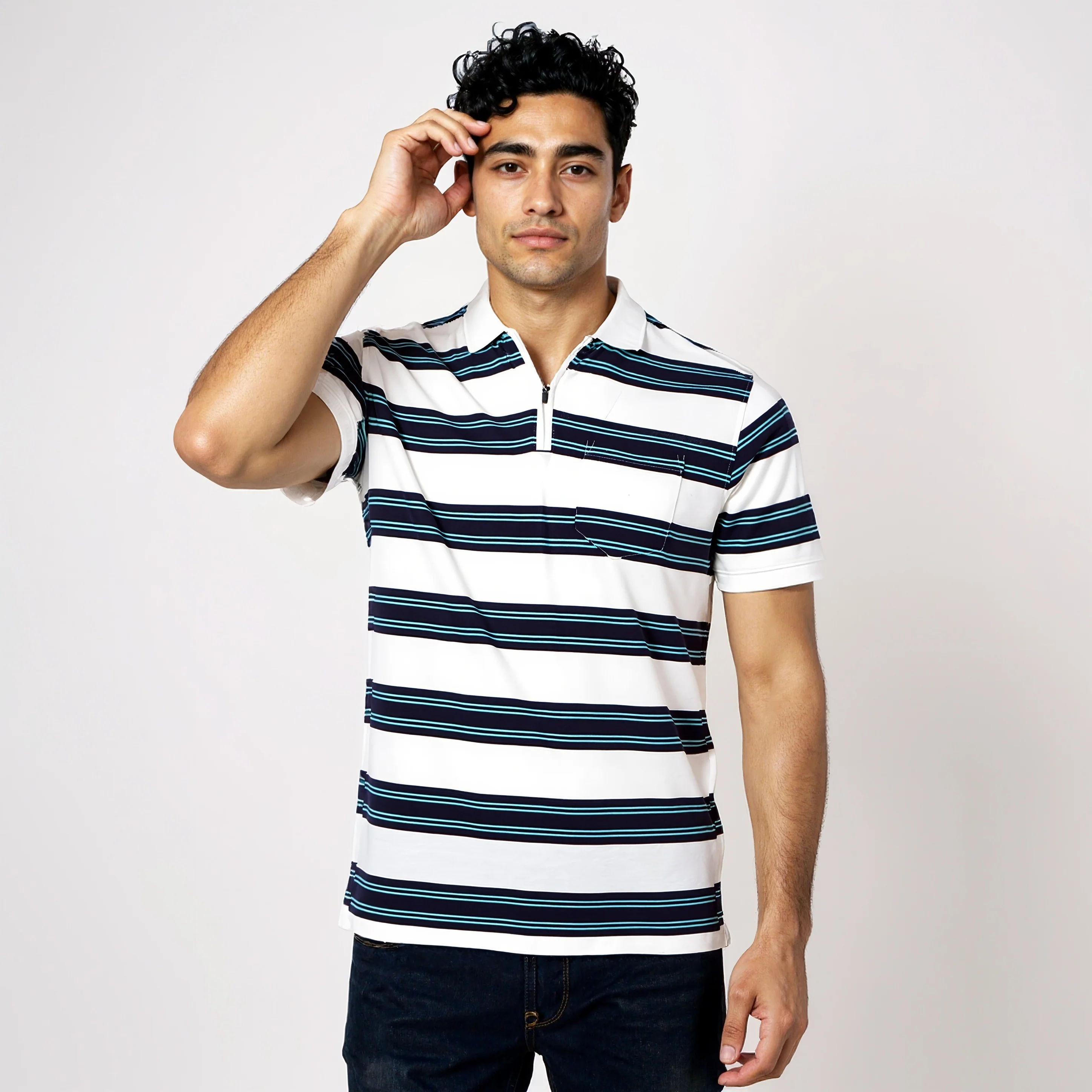 Striped Weekend Polo T-Shirt