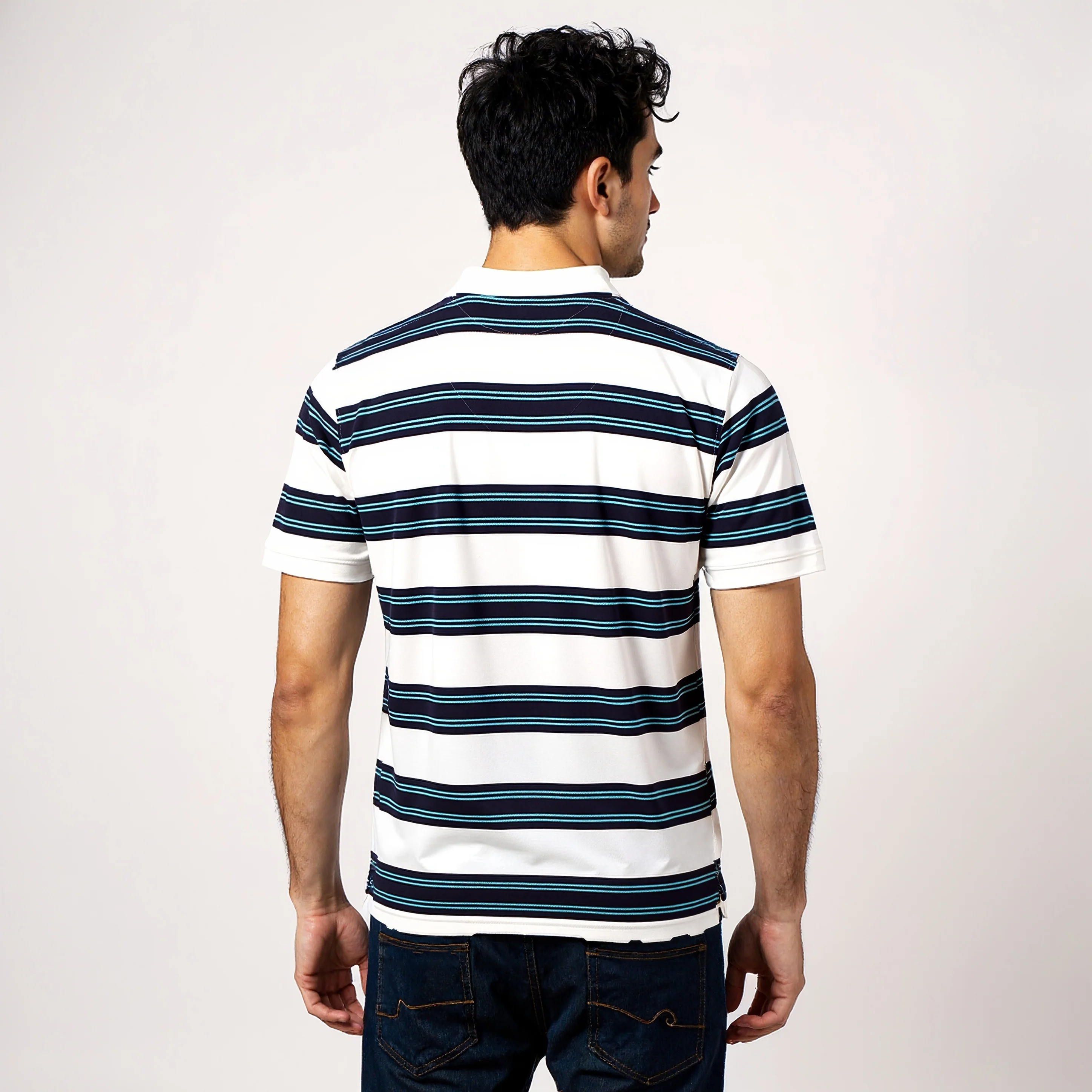 Striped Weekend Polo T-Shirt - Image 4