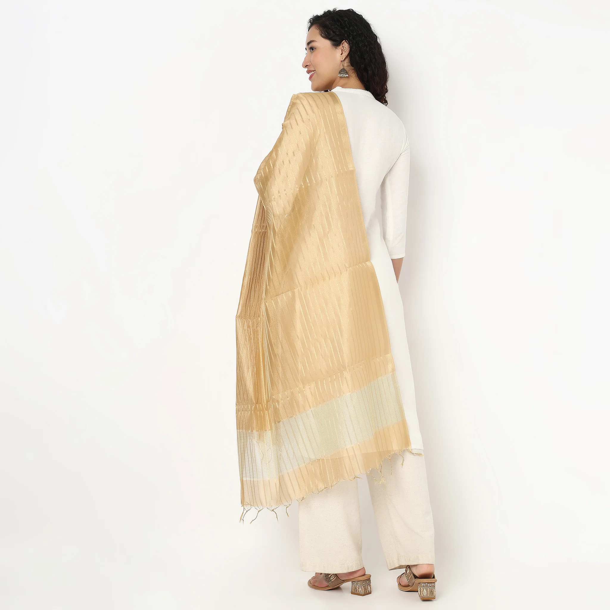 Striped Zari Dupatta - Image 2