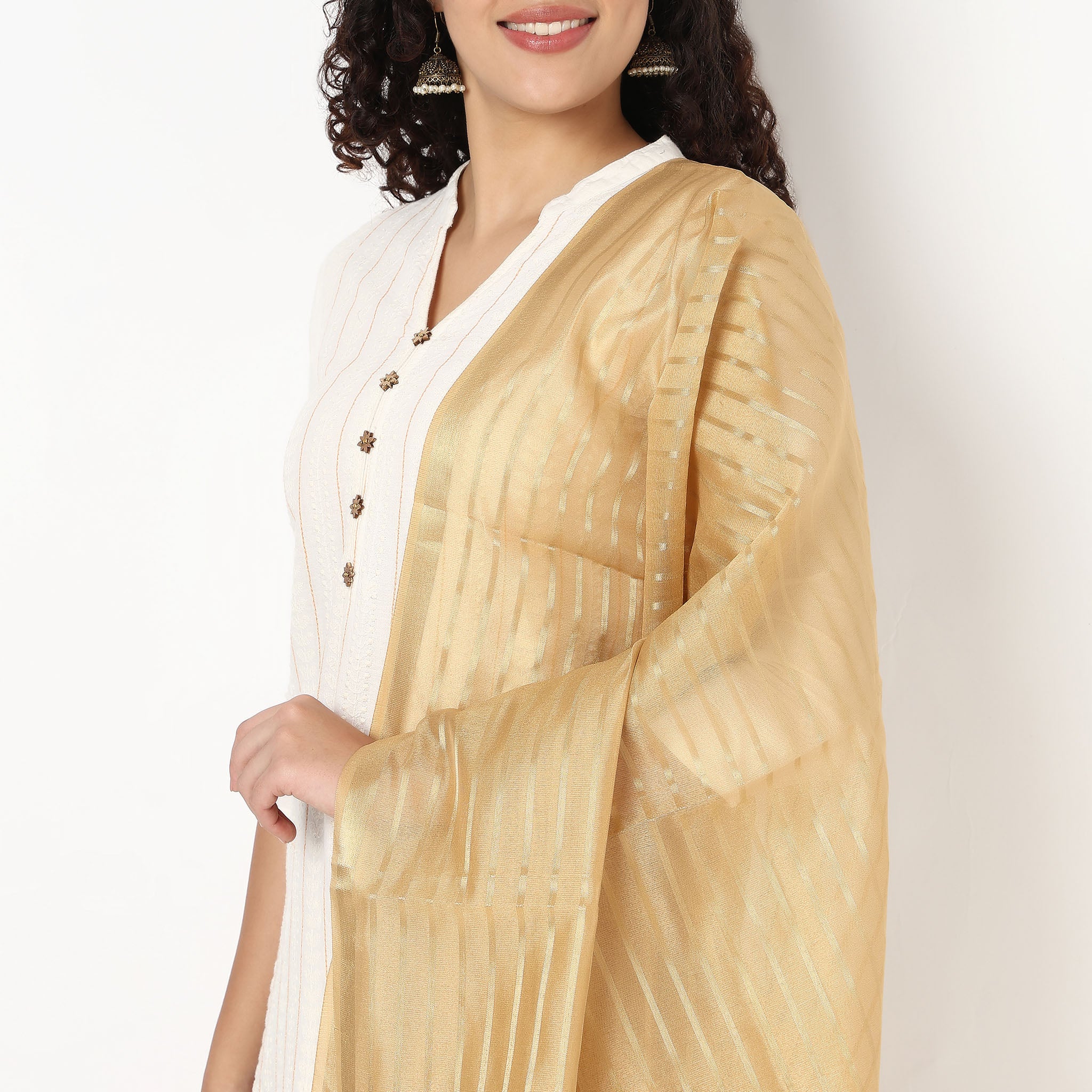 Striped Zari Dupatta - Image 3
