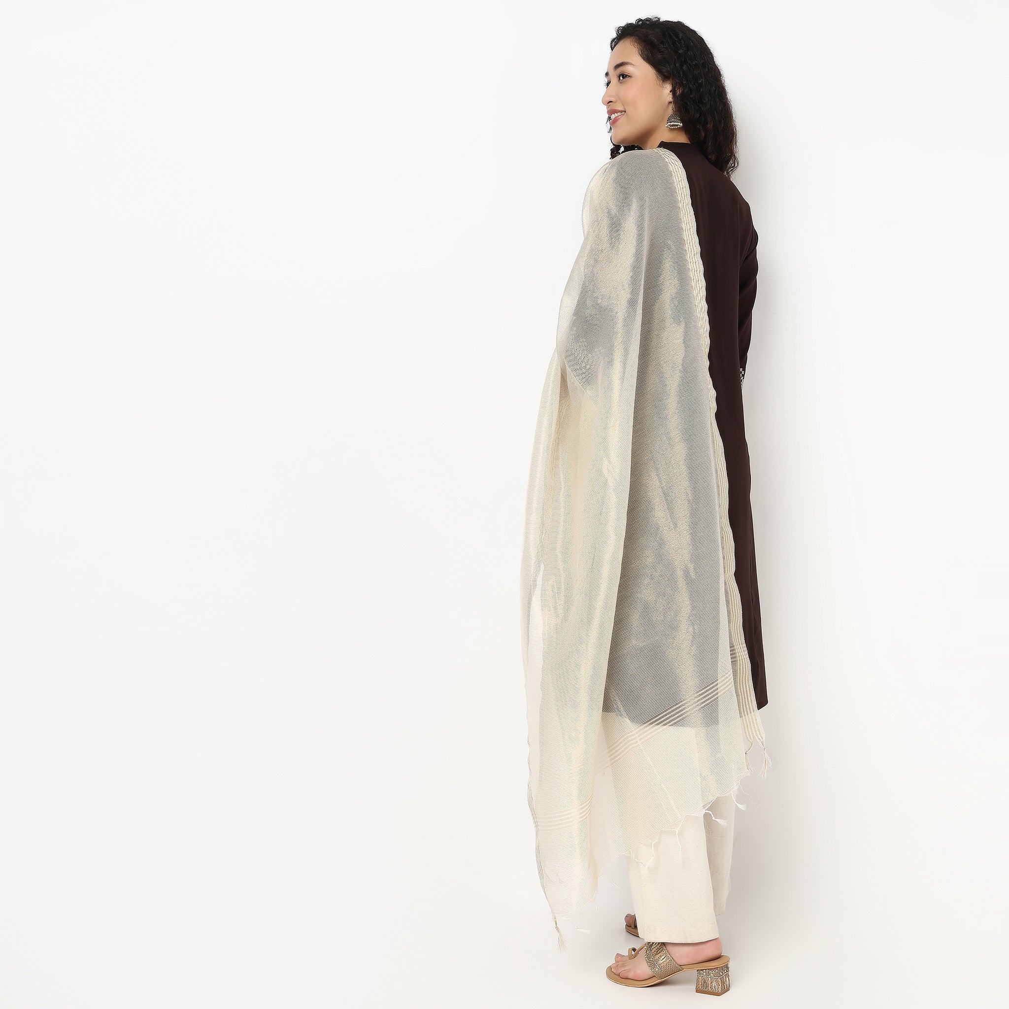 Striped Zari Dupatta - Image 2