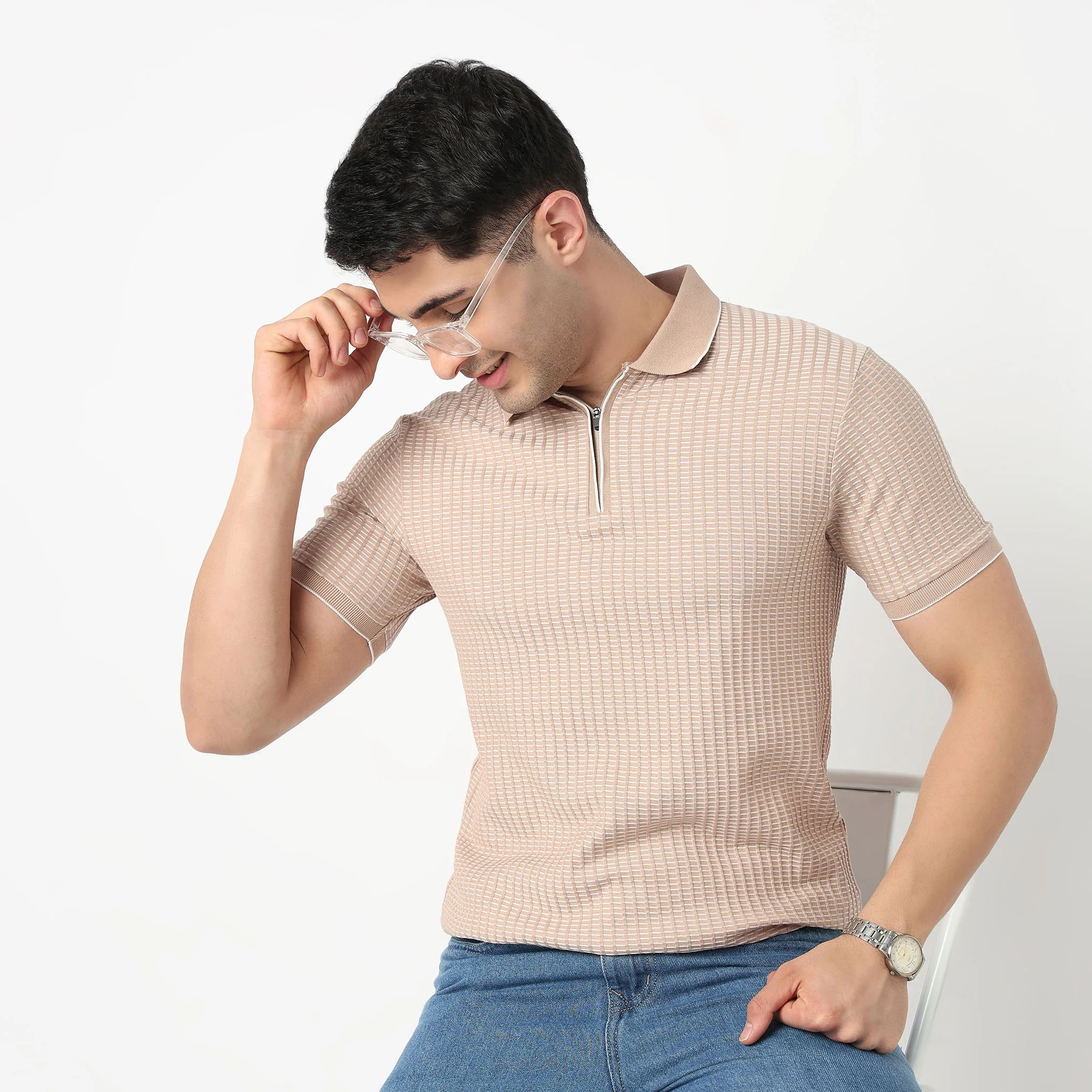 Structured Aviator Polo T-Shirt - Image 7