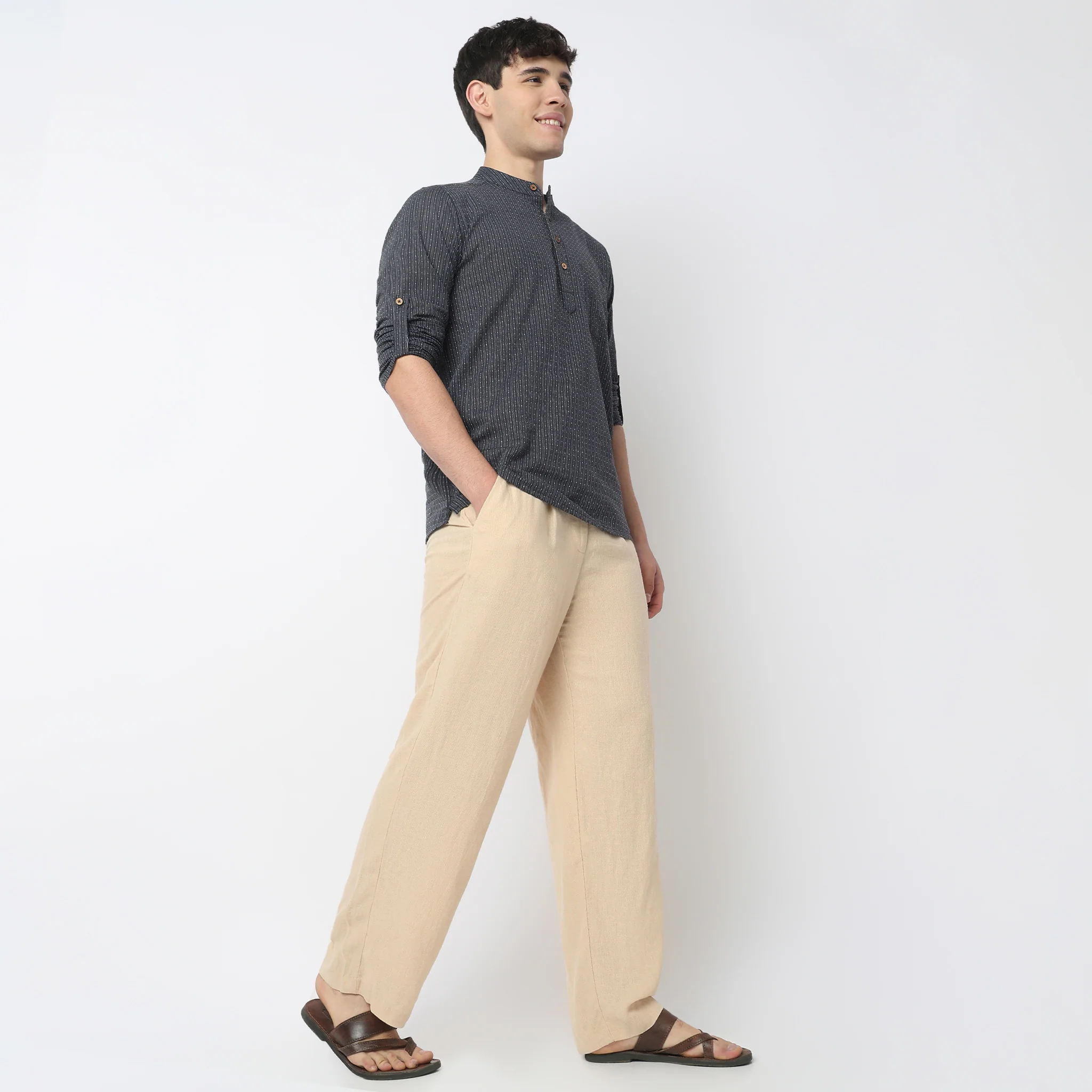 Structured Cotton Short Kurta