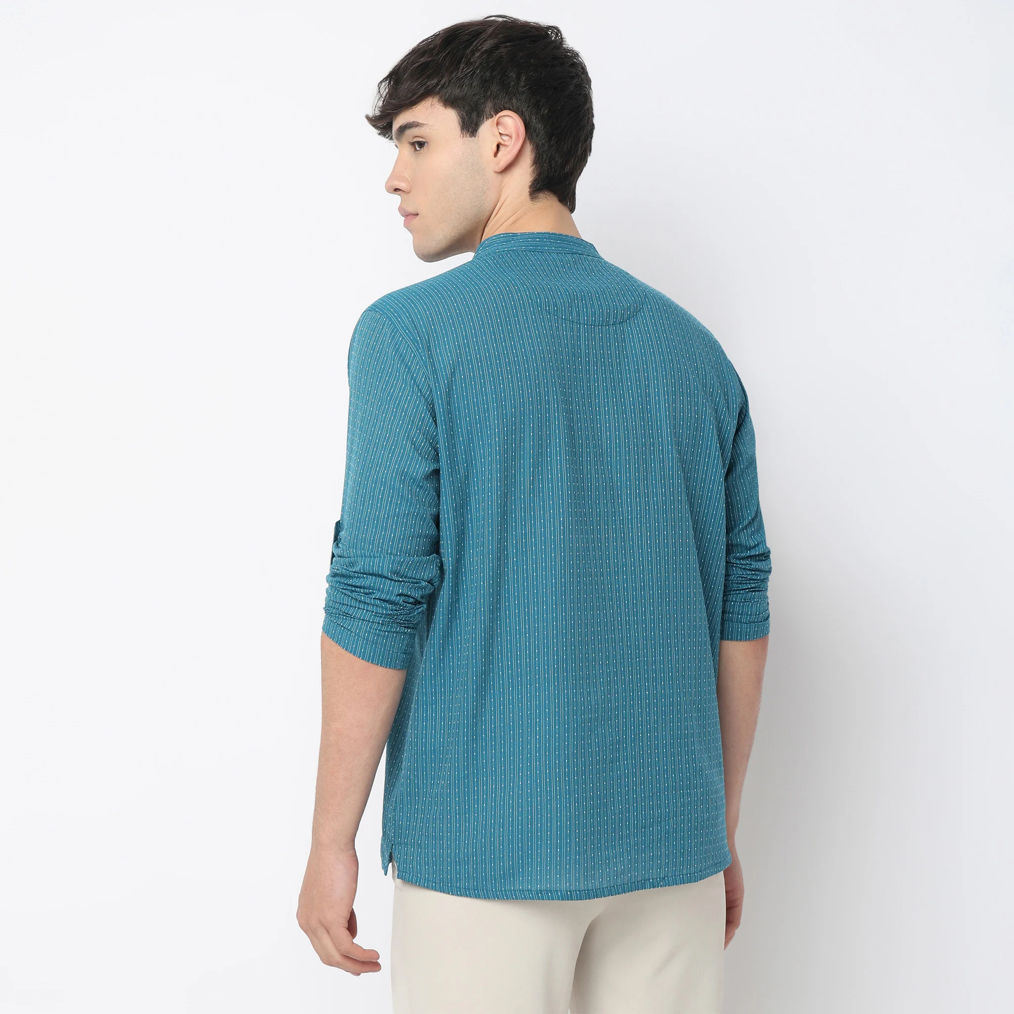 Structured Cotton Short Kurta - Image 8