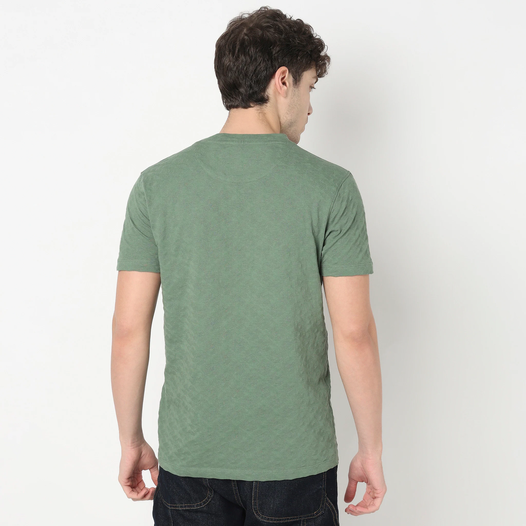 Structured Crew Neck Camper T-Shirt - Image 3