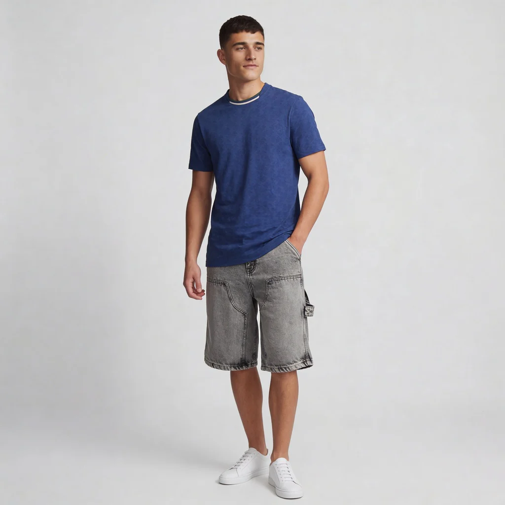 Structured Crew Neck Camper T-Shirt - Image 6