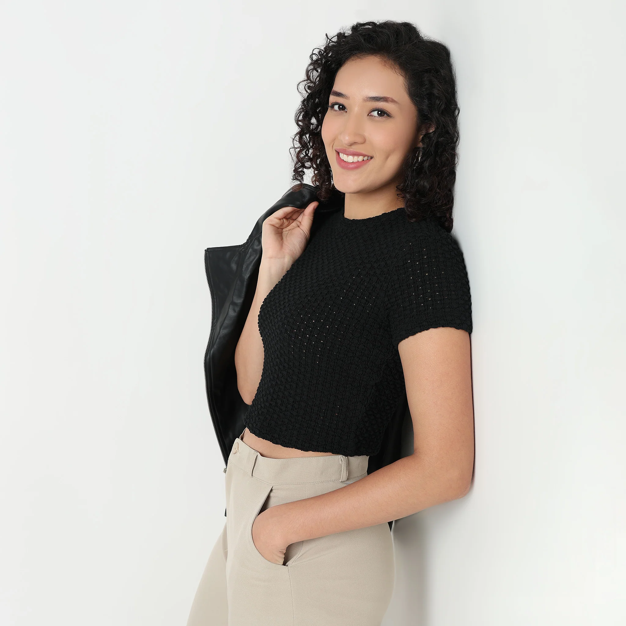 Structured Cropped T-Shirt