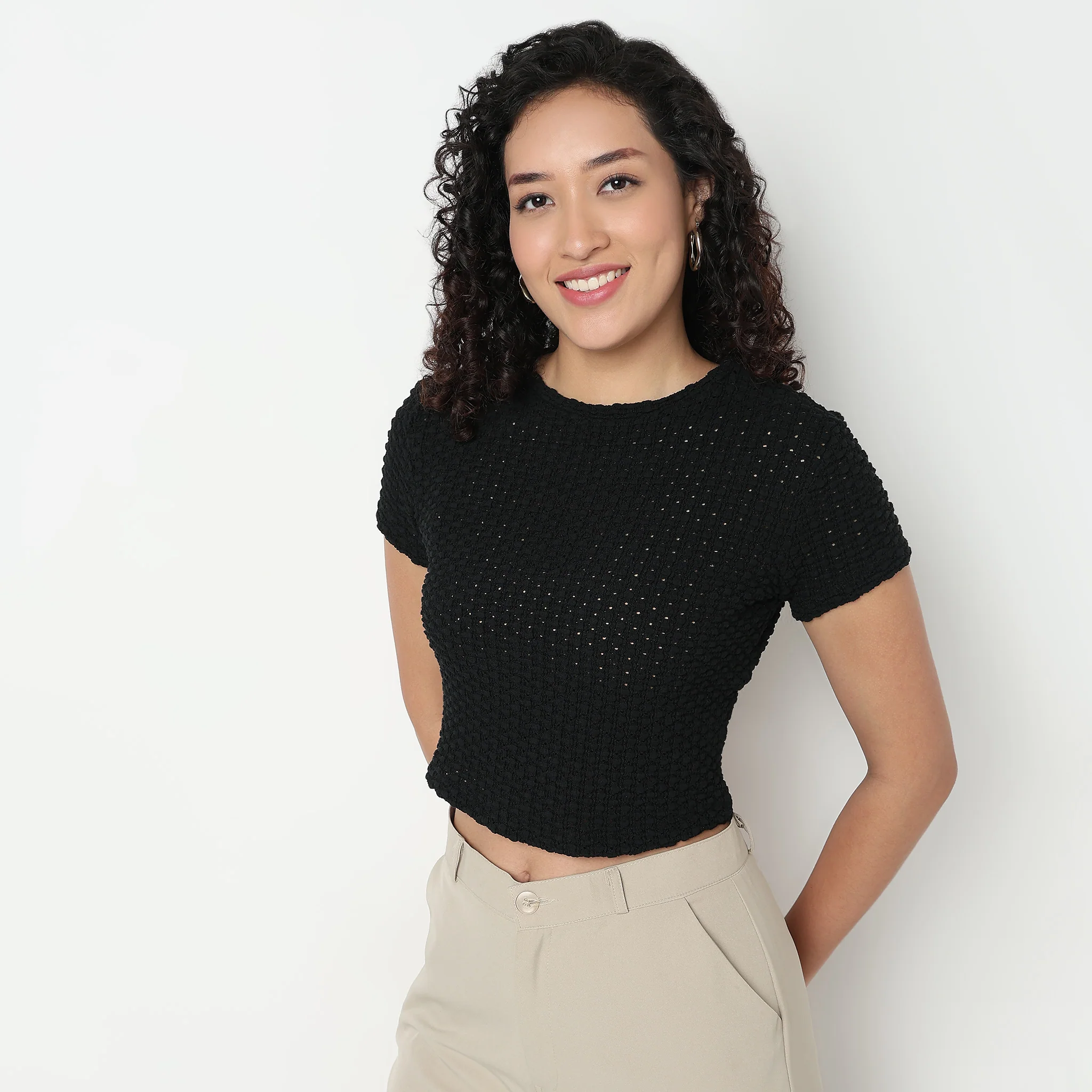 Structured Cropped T-Shirt - Image 2