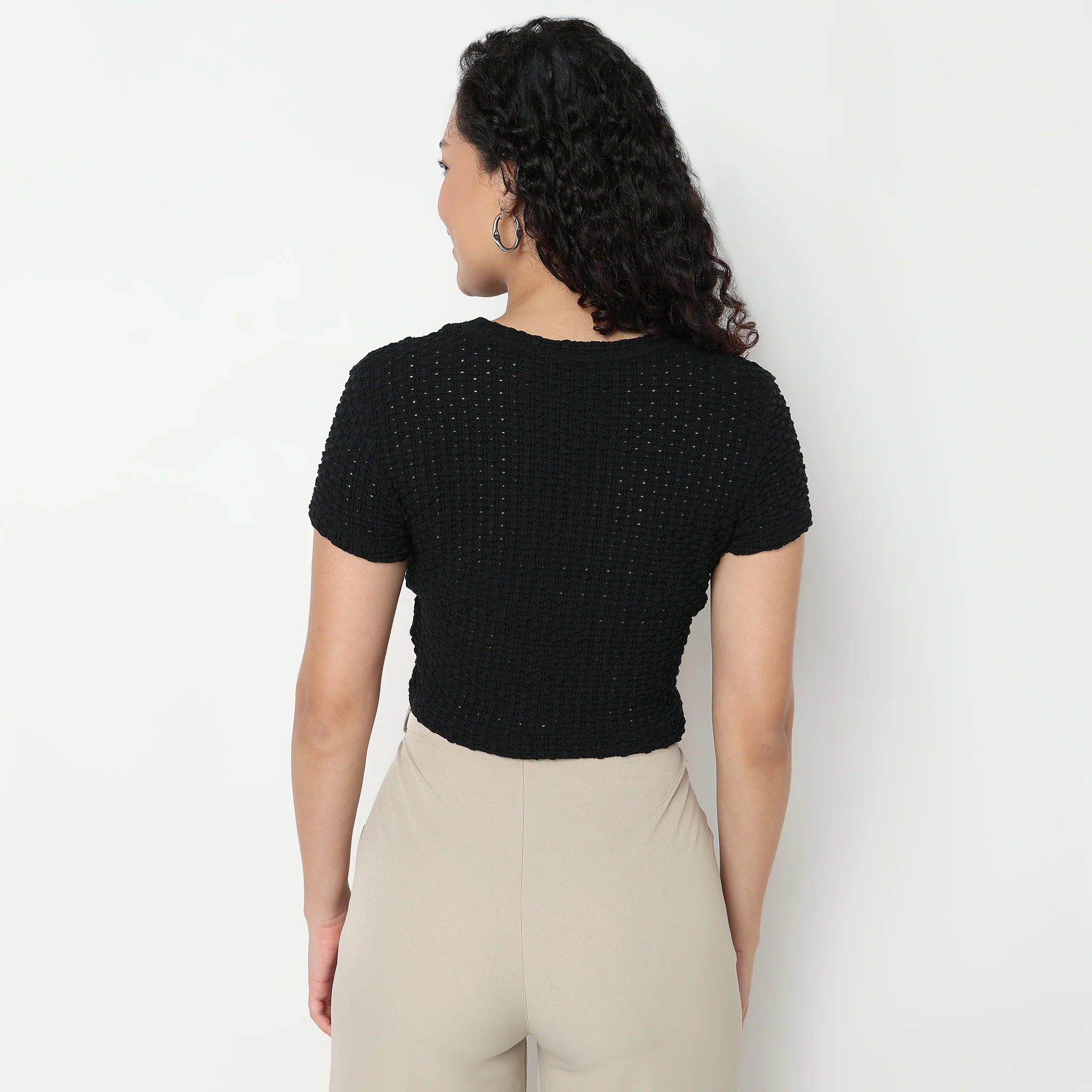 Structured Cropped T-Shirt - Image 3