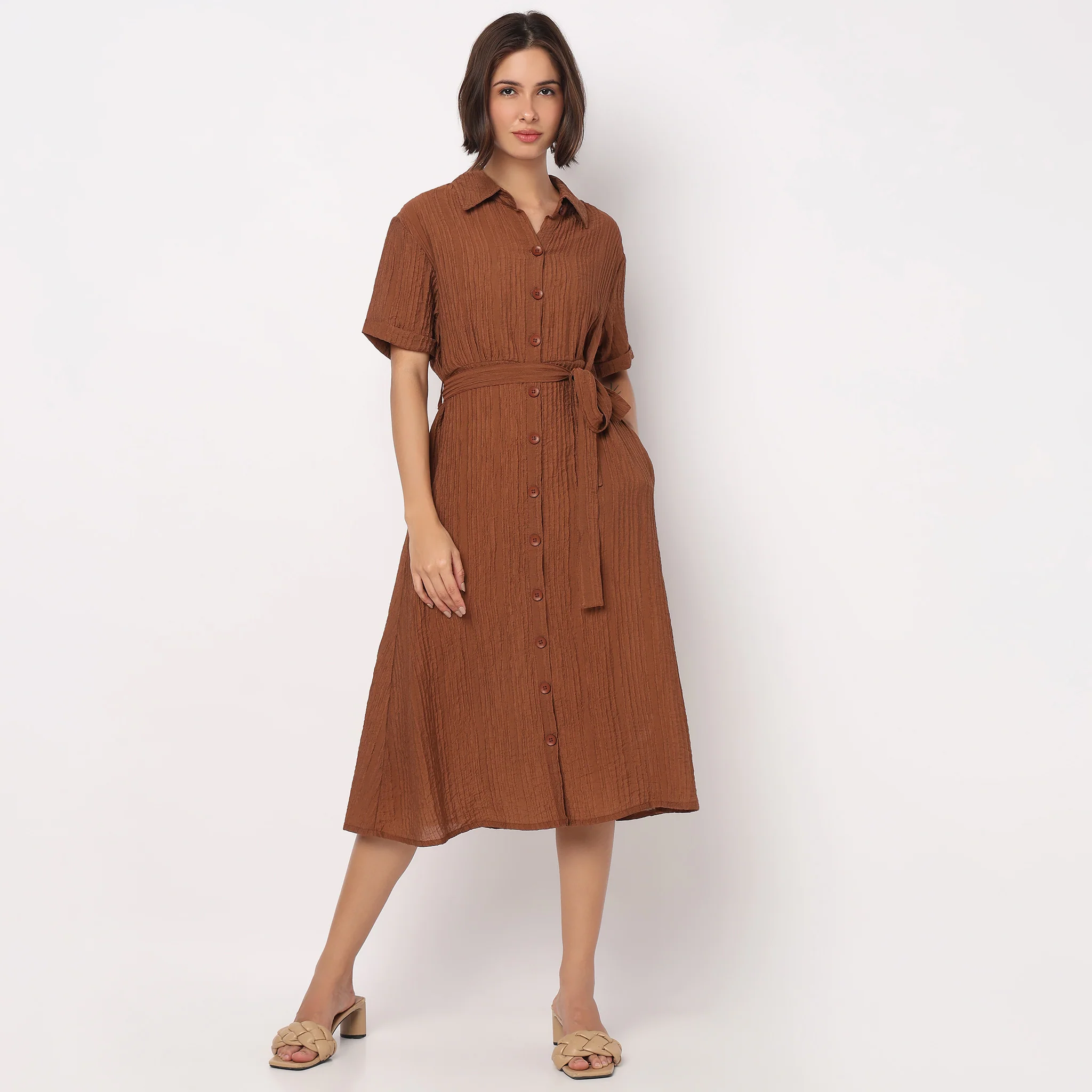 Structured Flared Dress - Image 2
