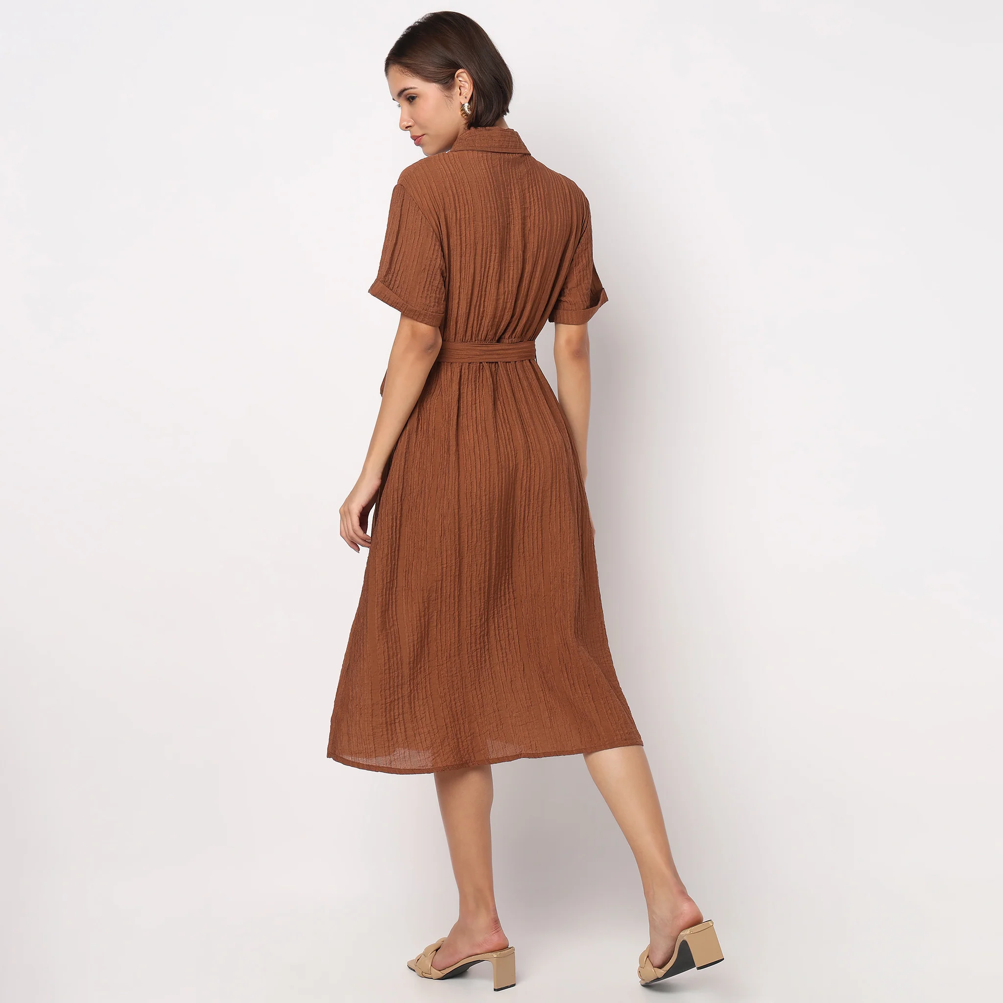 Structured Flared Dress - Image 3