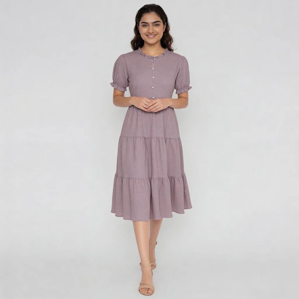 Structured Flared Dress - Image 2