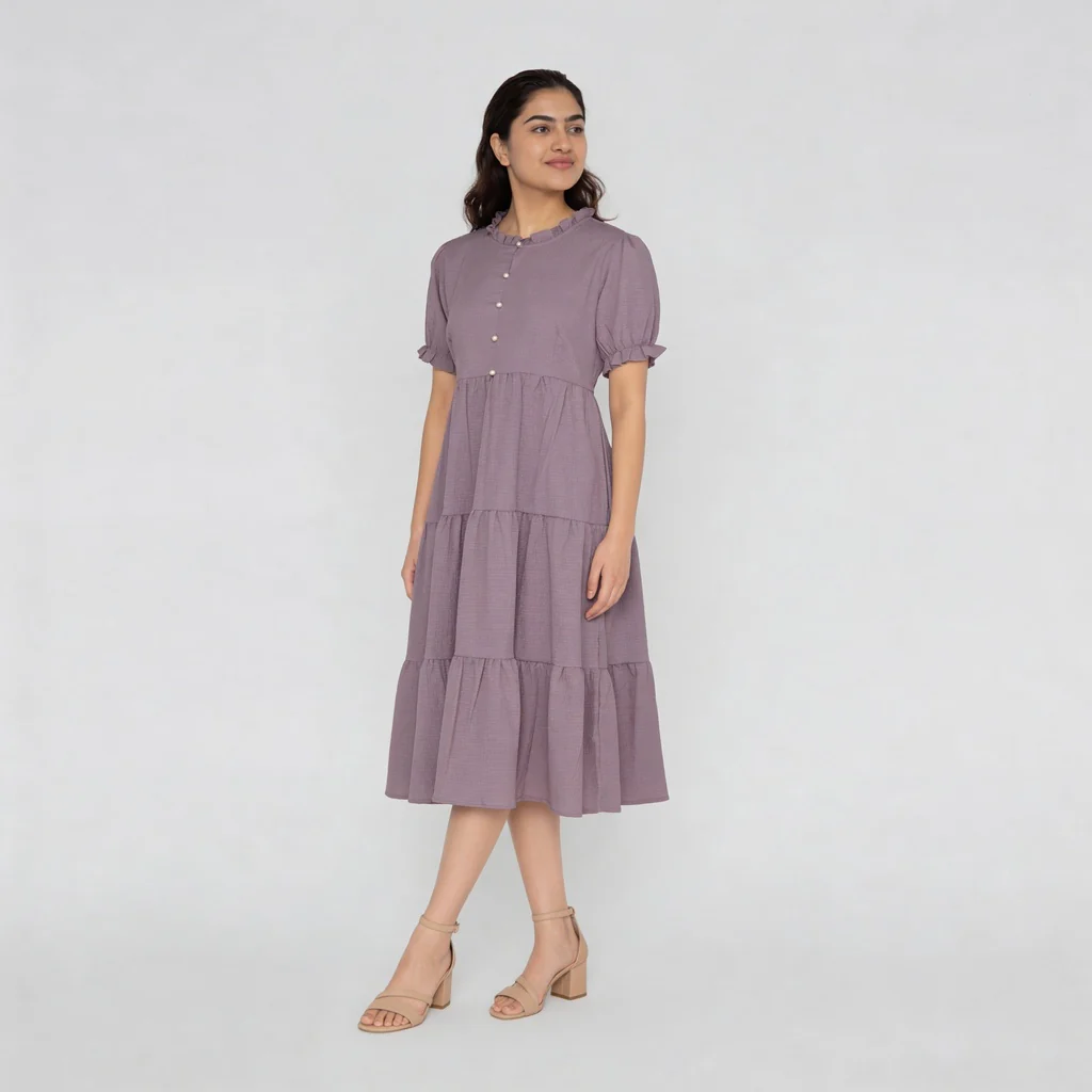 Structured Flared Dress - Image 5
