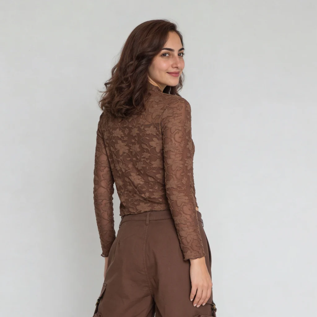 Structured High Neck Slim Fit Top - Image 3