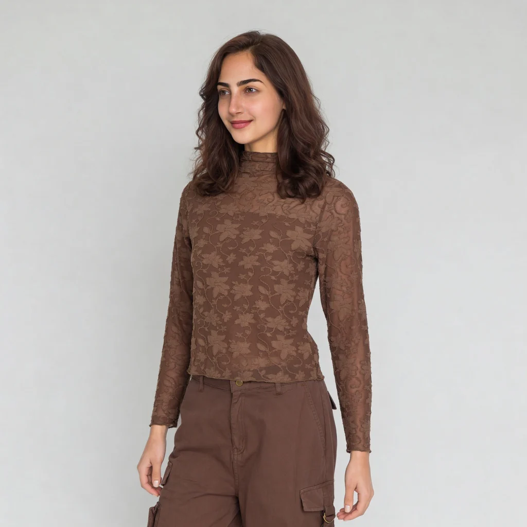 Structured High Neck Slim Fit Top - Image 5