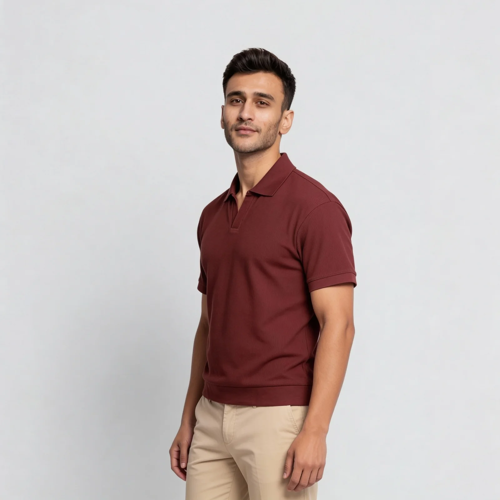 Structured Johnny Collar Island Polo T-Shirt - Image 10