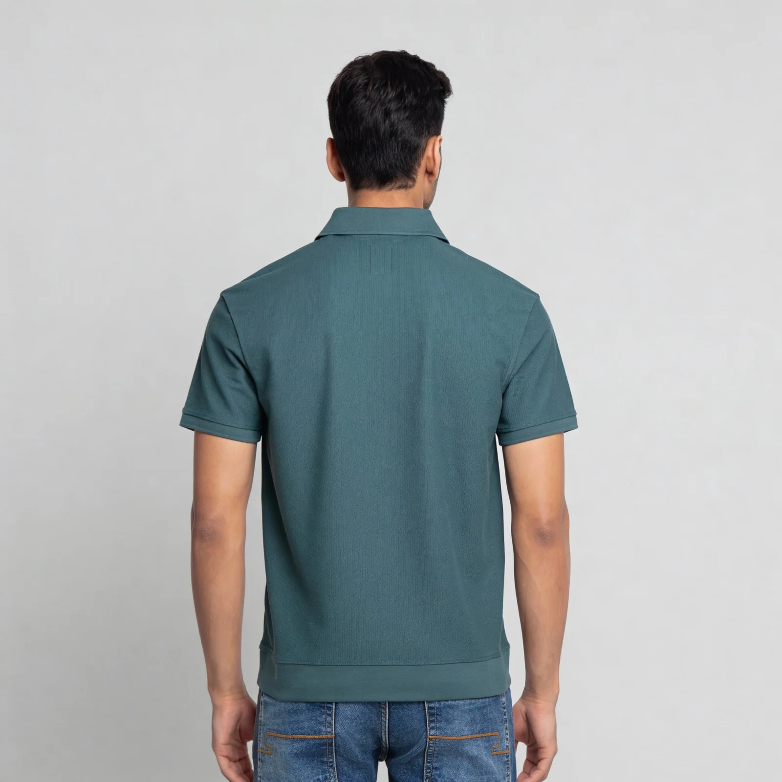 Structured Johnny Collar Island Polo T-Shirt - Image 3