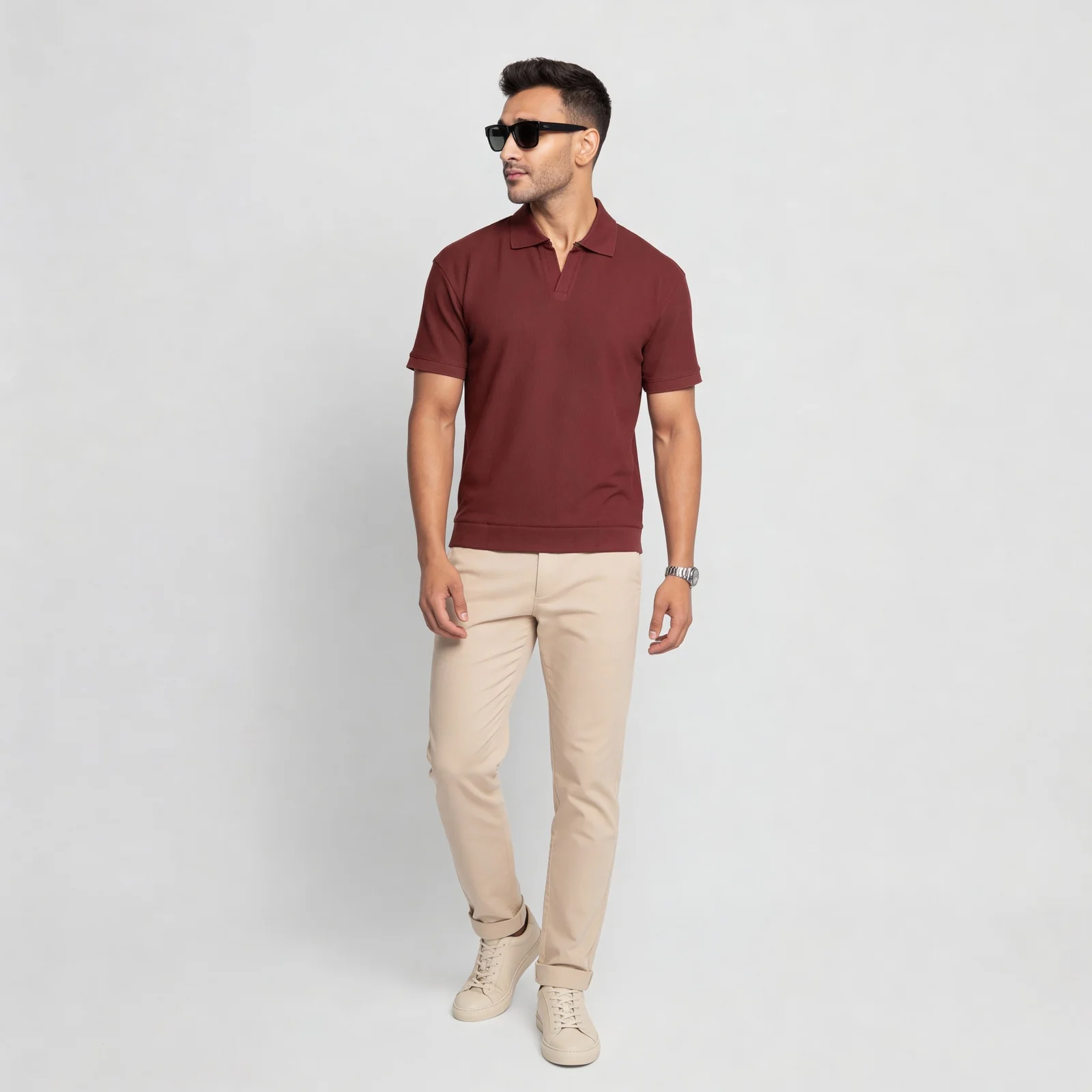Structured Johnny Collar Island Polo T-Shirt - Image 6