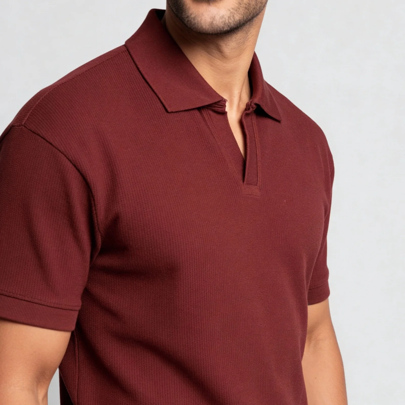 Structured Johnny Collar Island Polo T-Shirt - Image 9