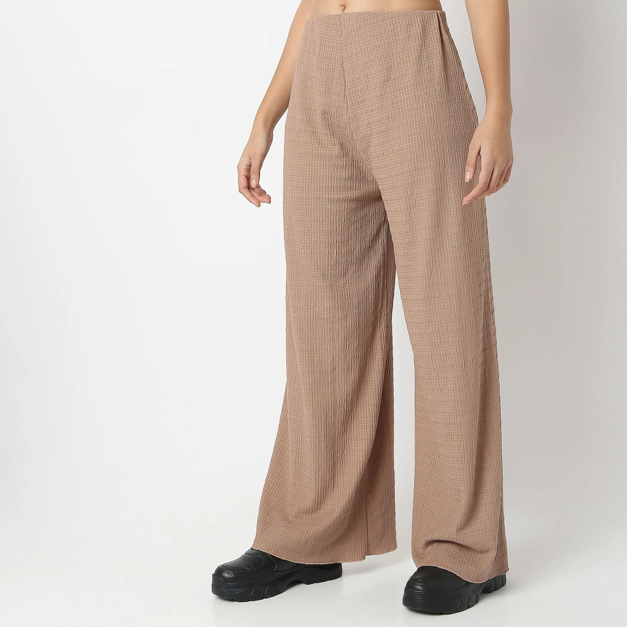 Structured Knitted High Rise Palazzos - Image 10