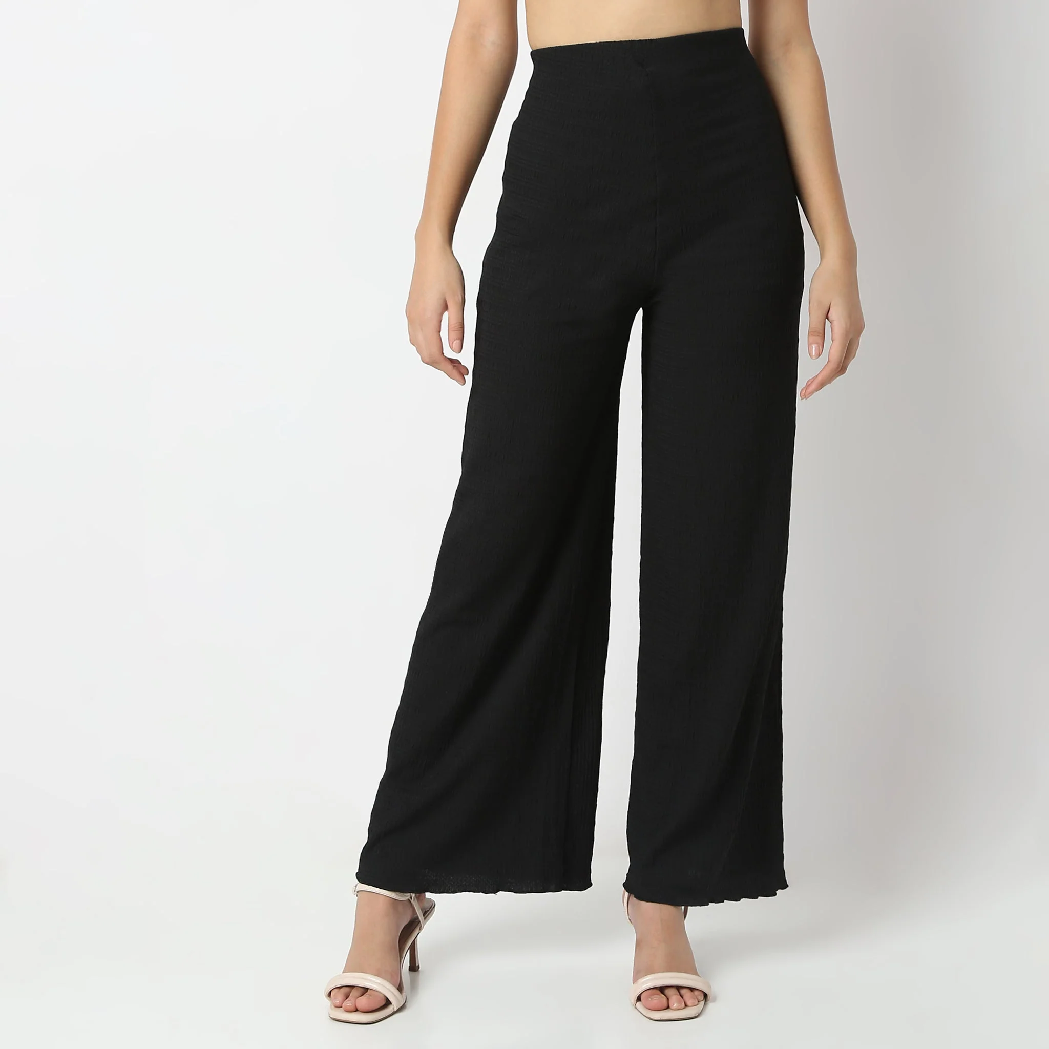 Structured Knitted High Rise Palazzos - Image 2