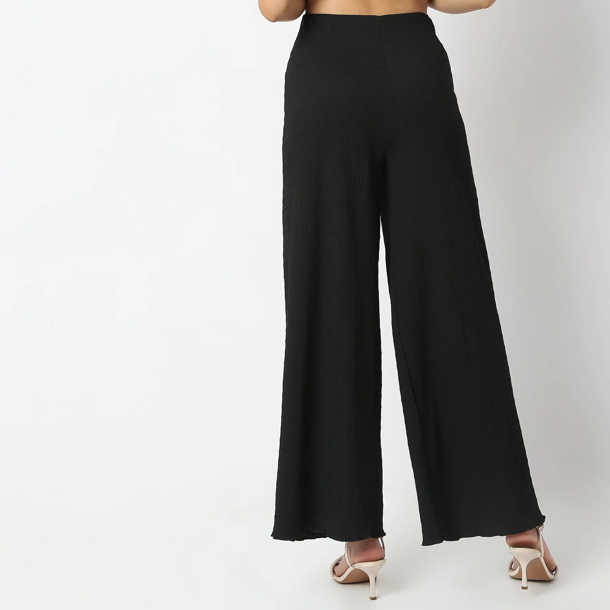 Structured Knitted High Rise Palazzos - Image 3