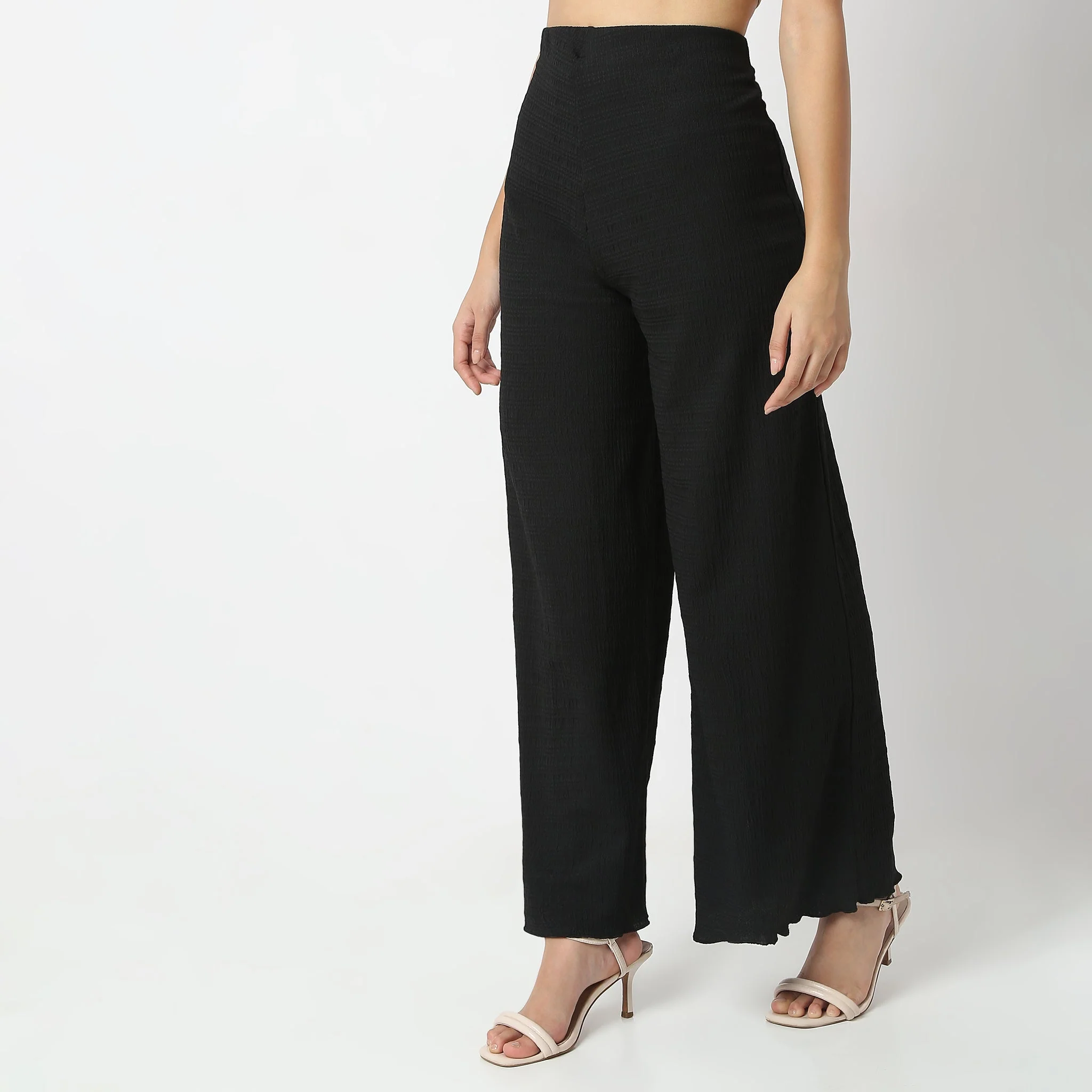 Structured Knitted High Rise Palazzos - Image 5