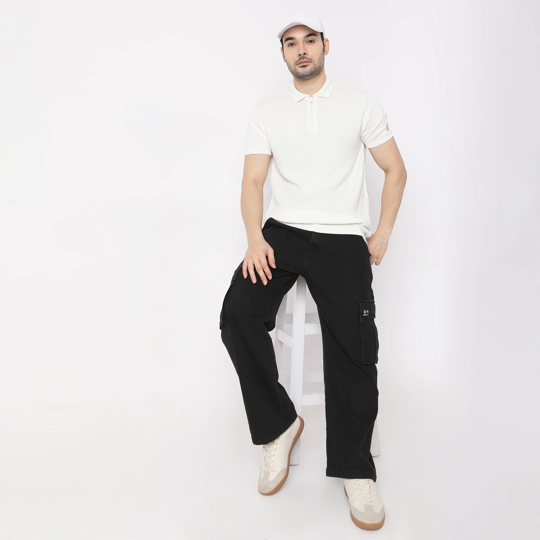 Hand Knit Jersey™ Zip Neck Structure Polo T-shirt - Image 2