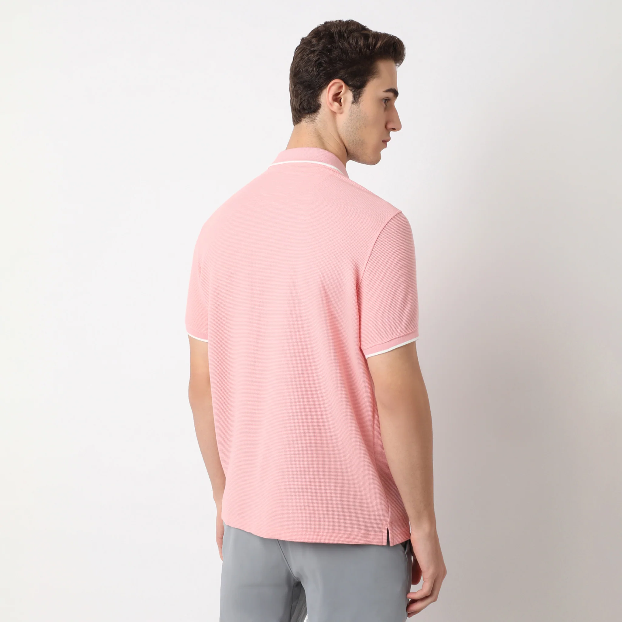 Smart Polo™ - Micro Waffle Knit Structure With modern Tipping and Zip Neck - Image 18