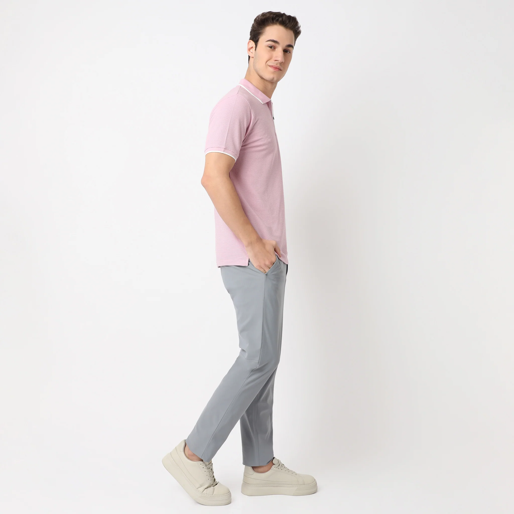 Smart Polo™ - Micro Waffle Knit Structure With modern Tipping and Zip Neck - Image 21