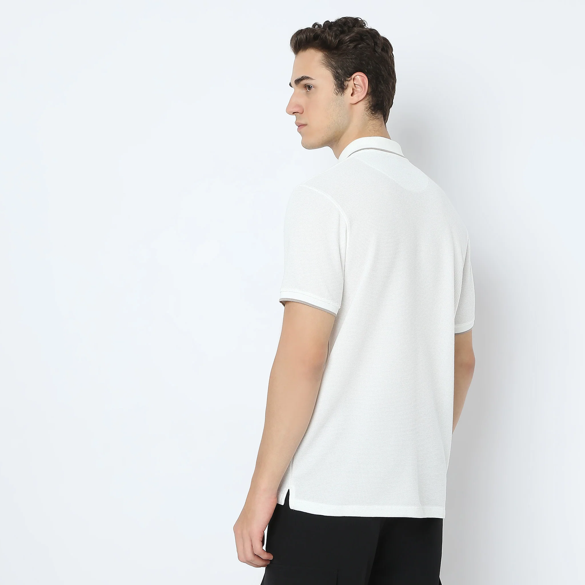 Smart Polo™ - Micro Waffle Knit Structure With modern Tipping and Zip Neck - Image 8