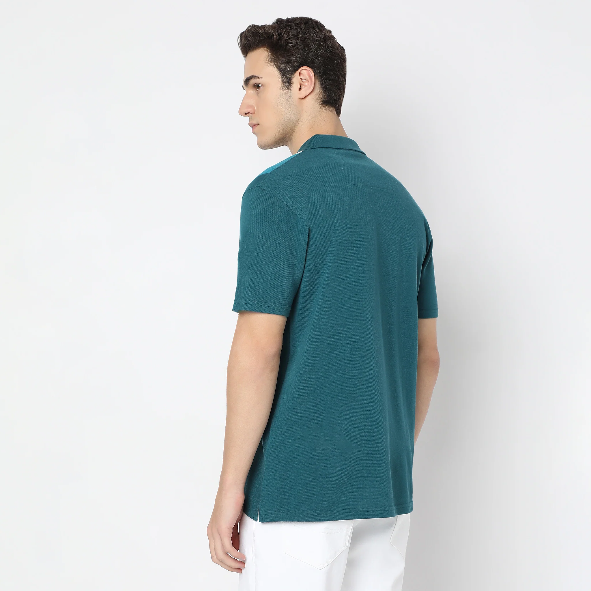 Structured University Style Half Sleeve Cuban Shirt - Image 3