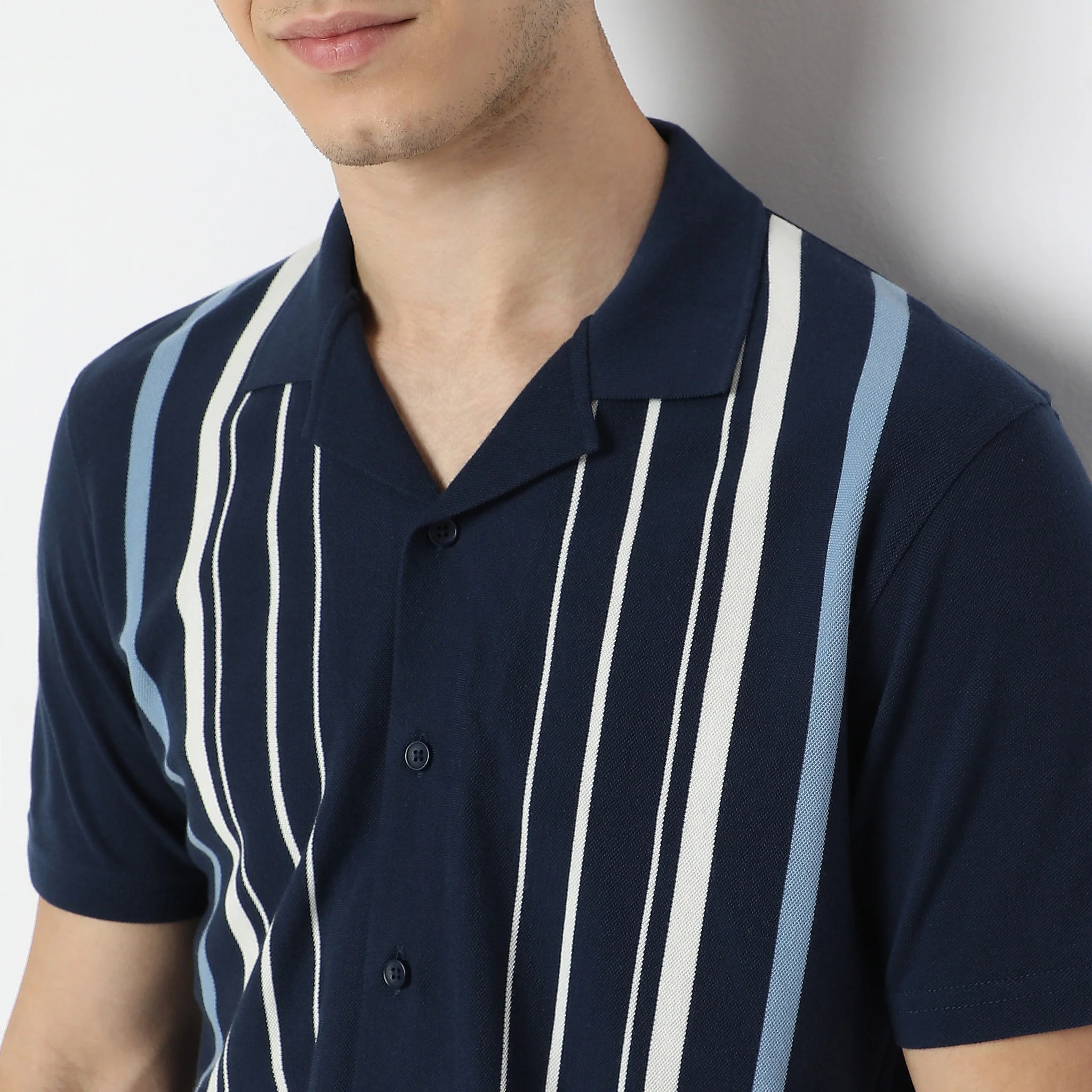 University Knitted Shirt Half Sleeve - Image 4