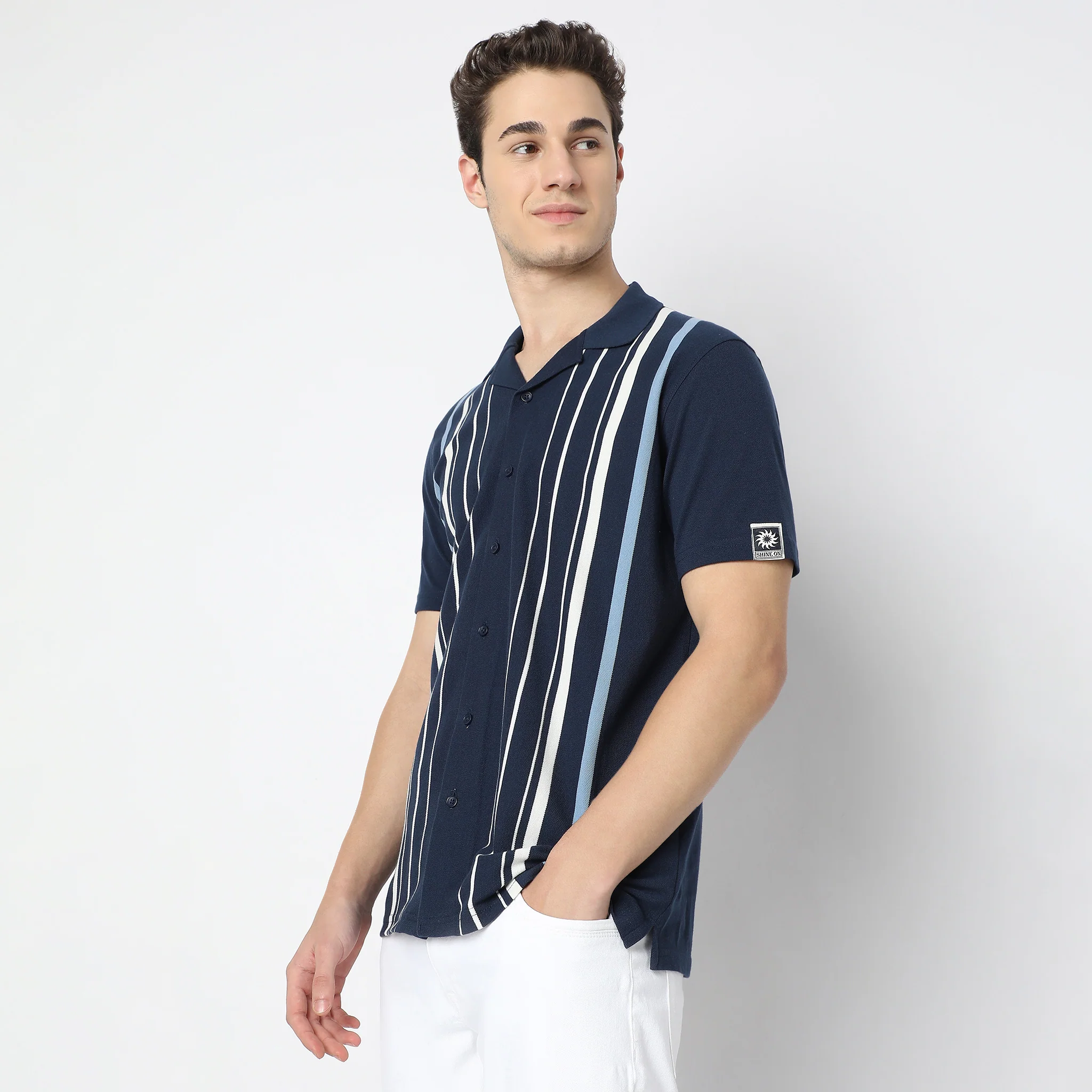 University Knitted Shirt Half Sleeve - Image 5